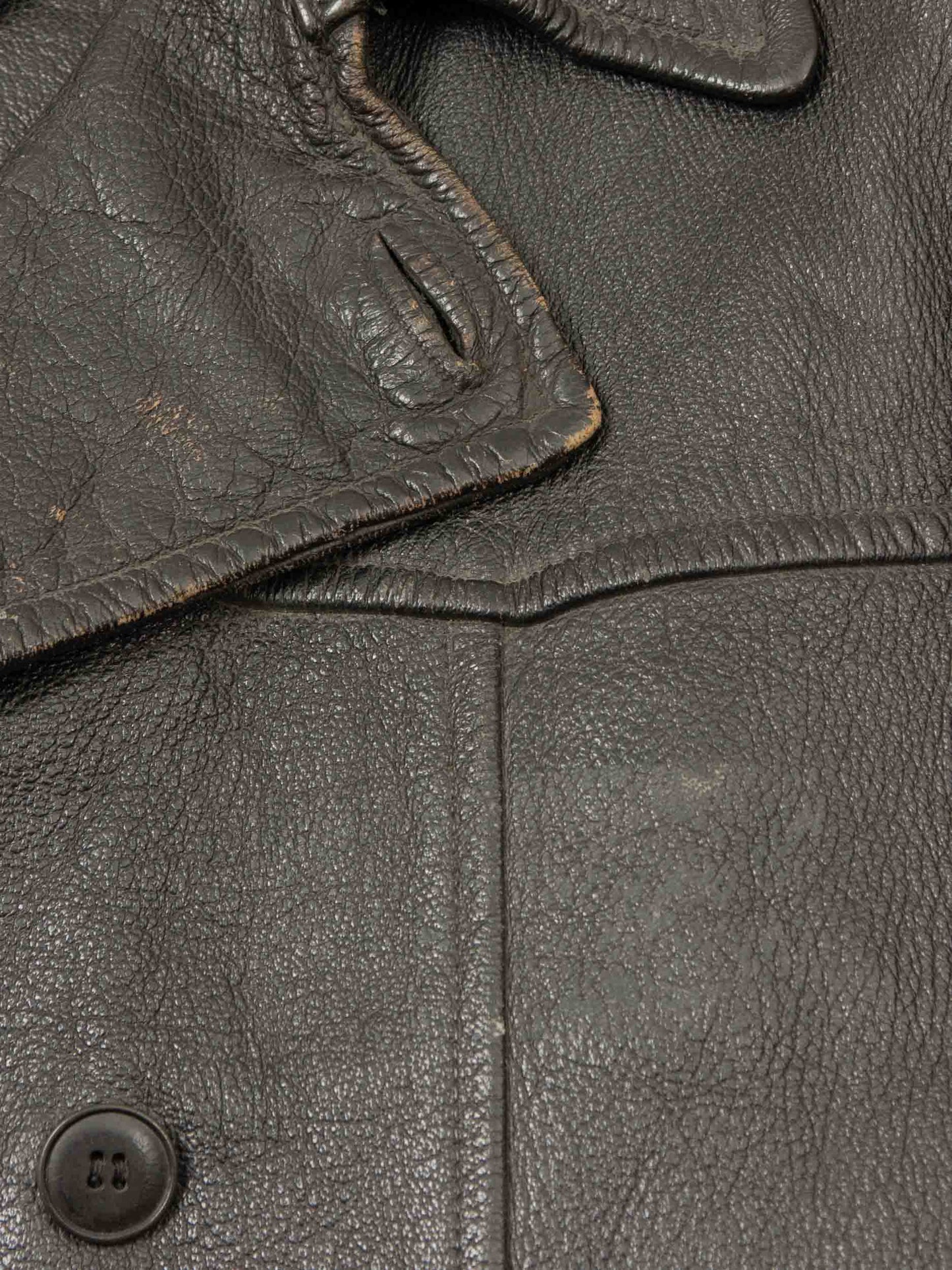 Vtg Rare 1940s Swedish Army Fringed Leather Jacket (M/L)