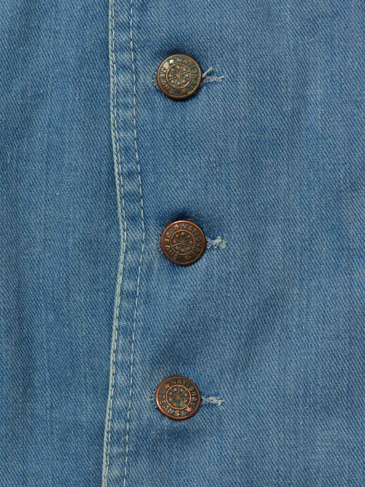 Vtg 1970s 'Trouble Man' Denim Vest (S)