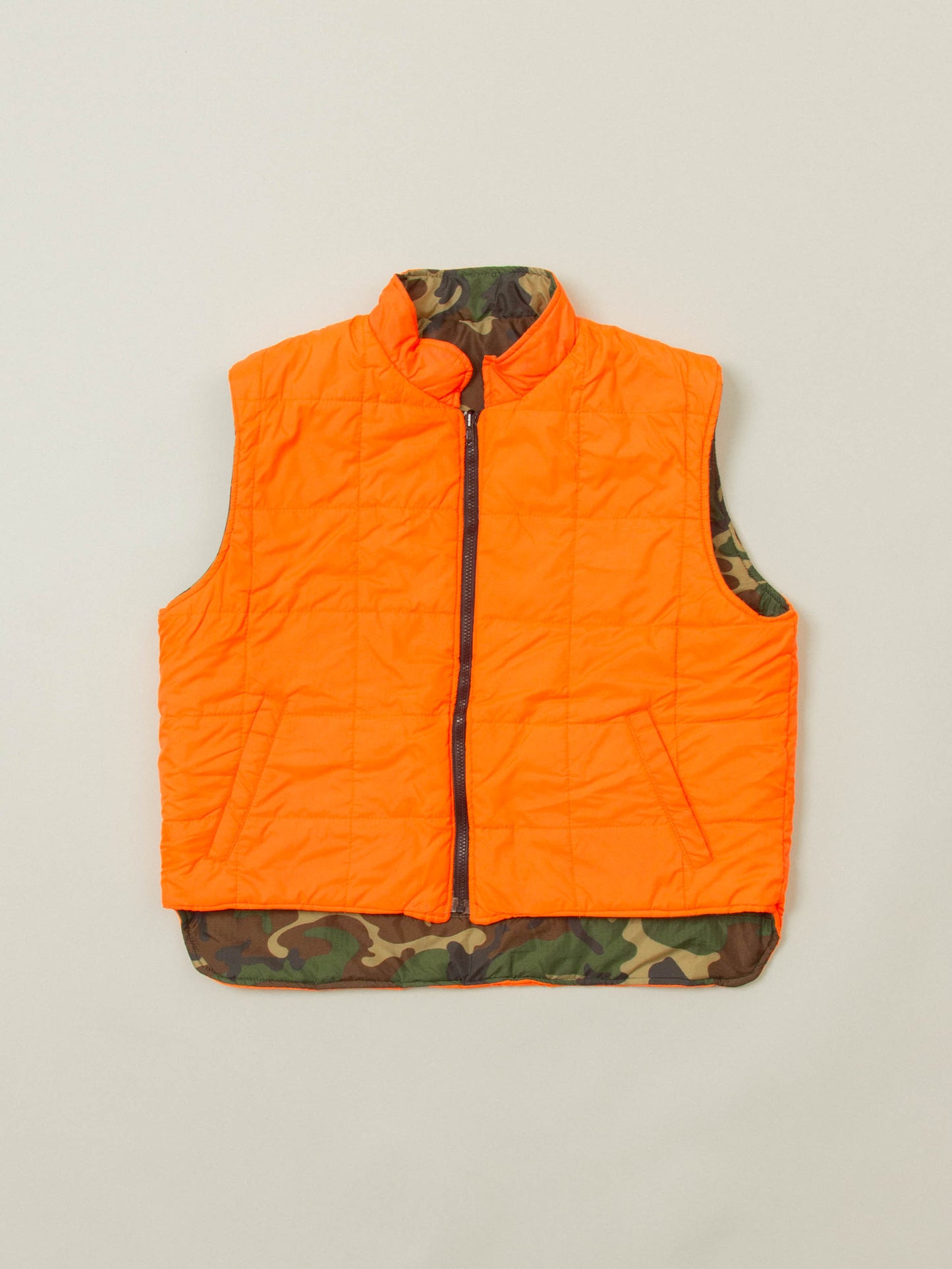 Vtg 1980s Reversible Woodland Camo Hunting Vest (L)