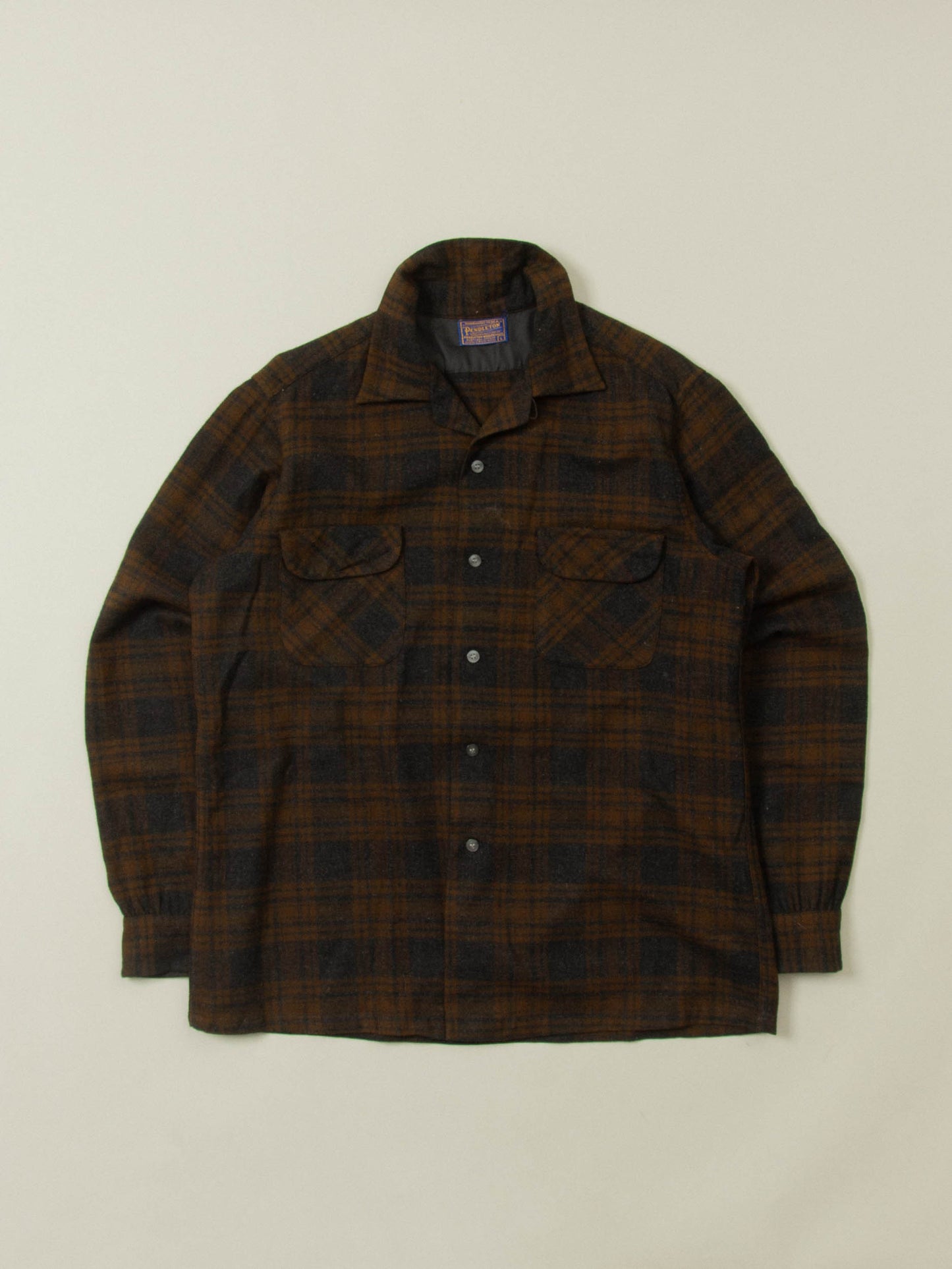 Vtg 1960s Pendleton Plaid Wool Shirt – Made in USA (XL)