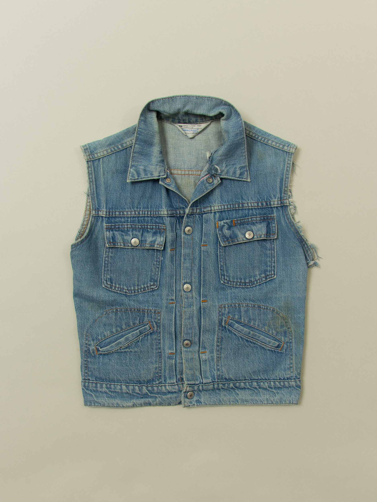 Vtg 1970s 'Hell Riders' Biker Denim Vest (S)