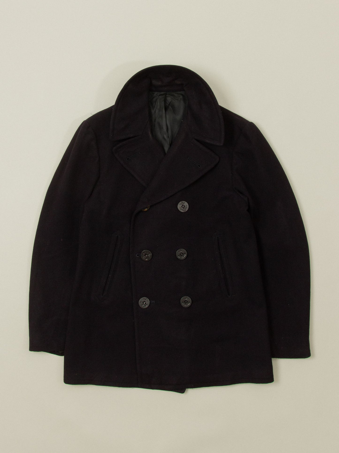 Vtg 1970s US Navy Wool Peacoat - Made in USA (M)