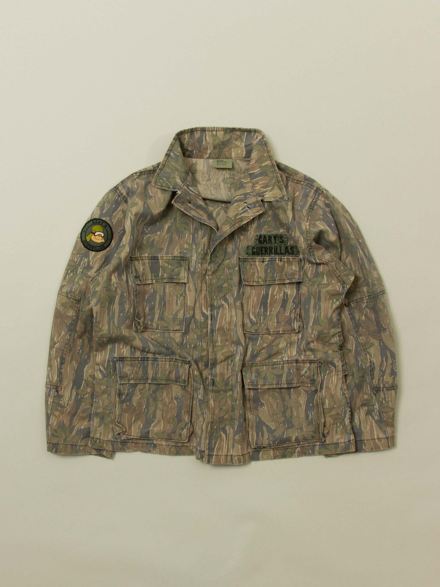 Vtg 1990s US Army 'Gary's Guerillas' Custom BDU Jacket – Made in USA (L)