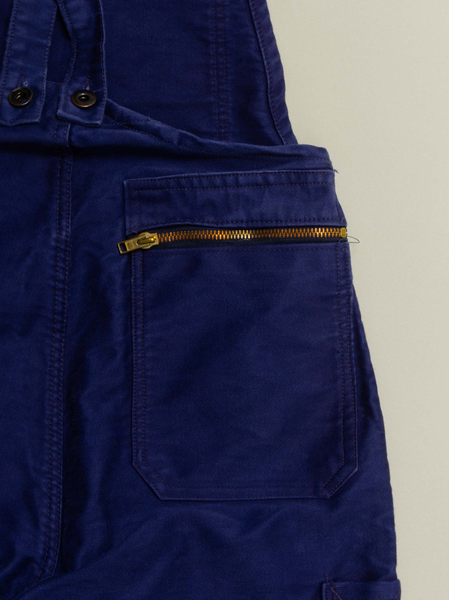 Vtg 1970s Workwear Moleskin Overalls (XS/S)