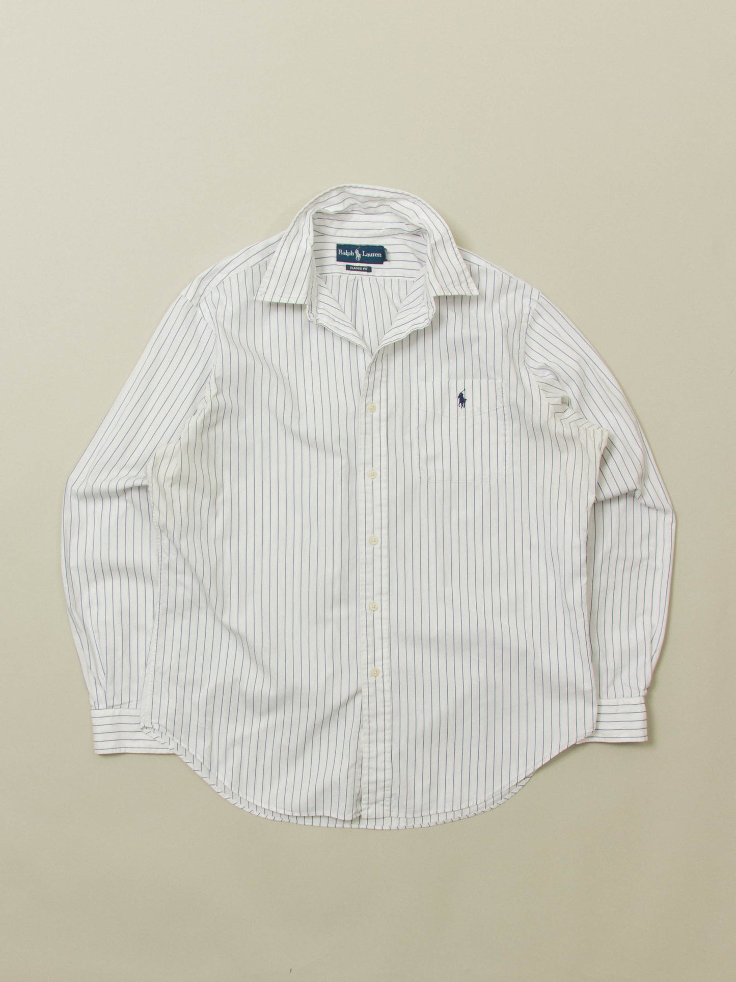 Vtg 1990s Striped Ralph Lauren Button Down Shirt (L)