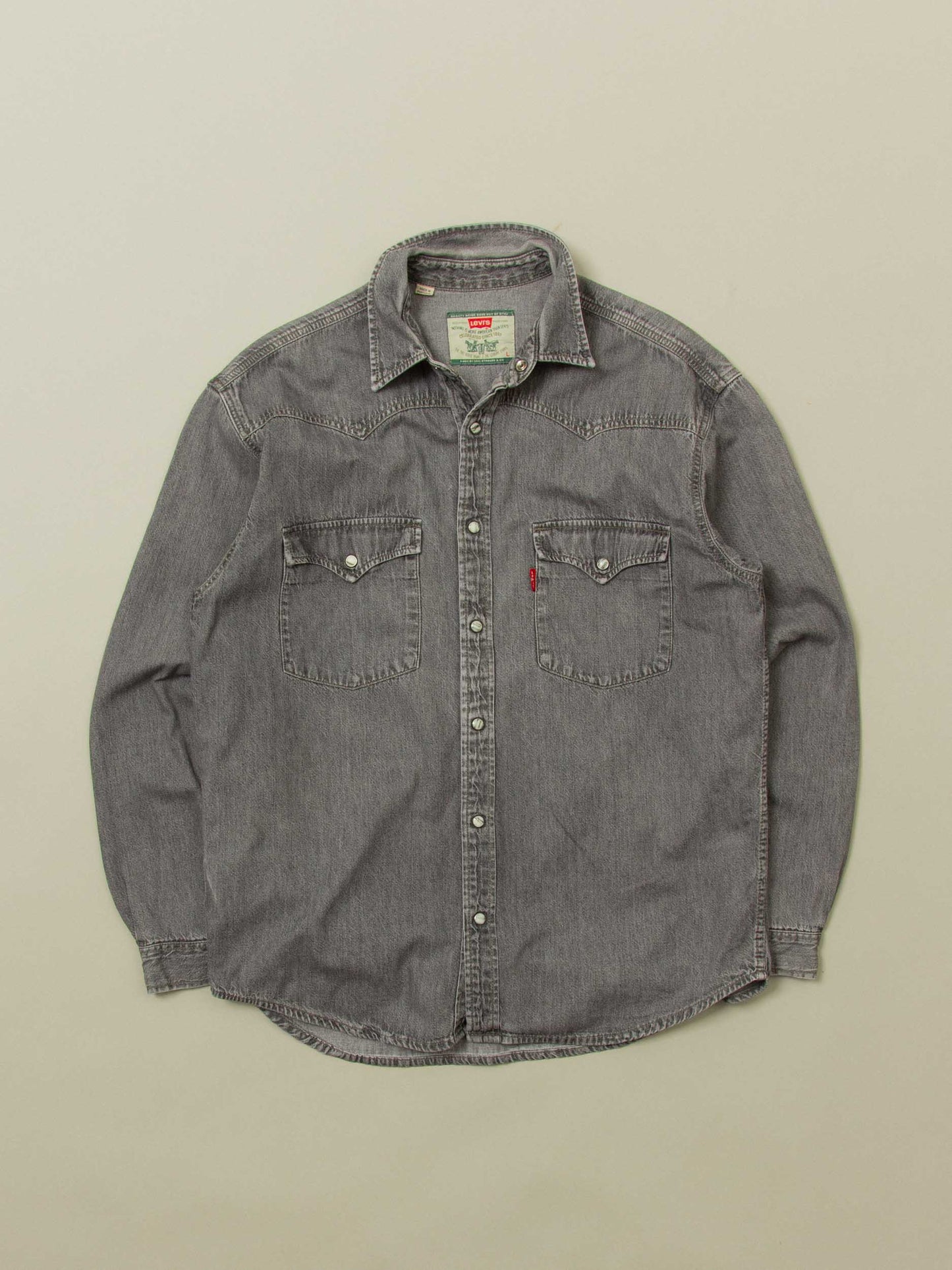 Vtg 1990s Levi's Western Denim Shirt – Made in Portugal (L)