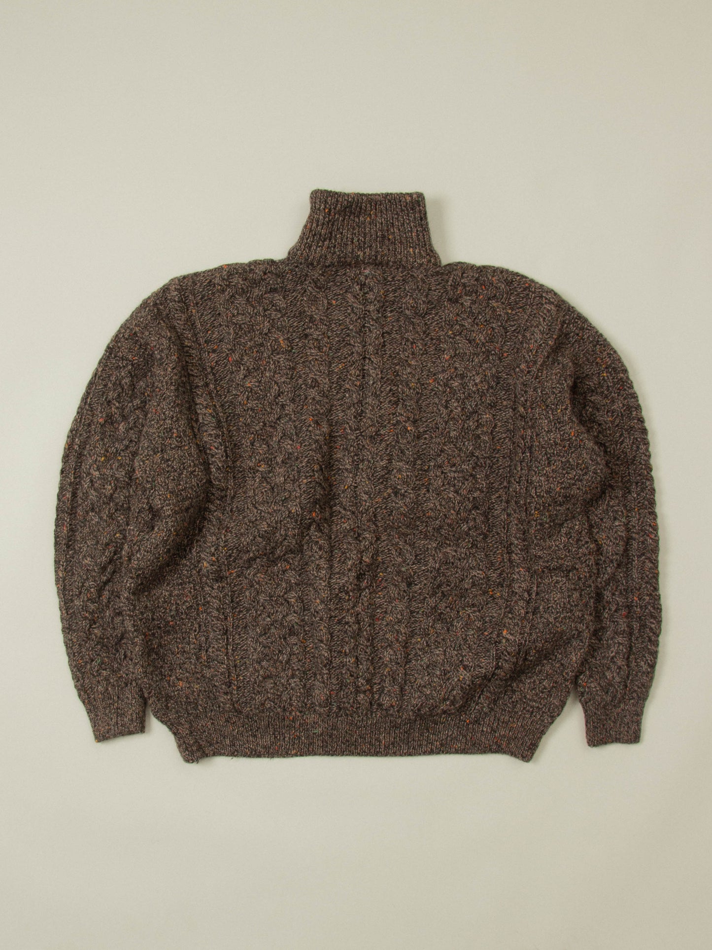 Vtg 1980s Half Zip Wool Sweater - Made in Ireland (XL)
