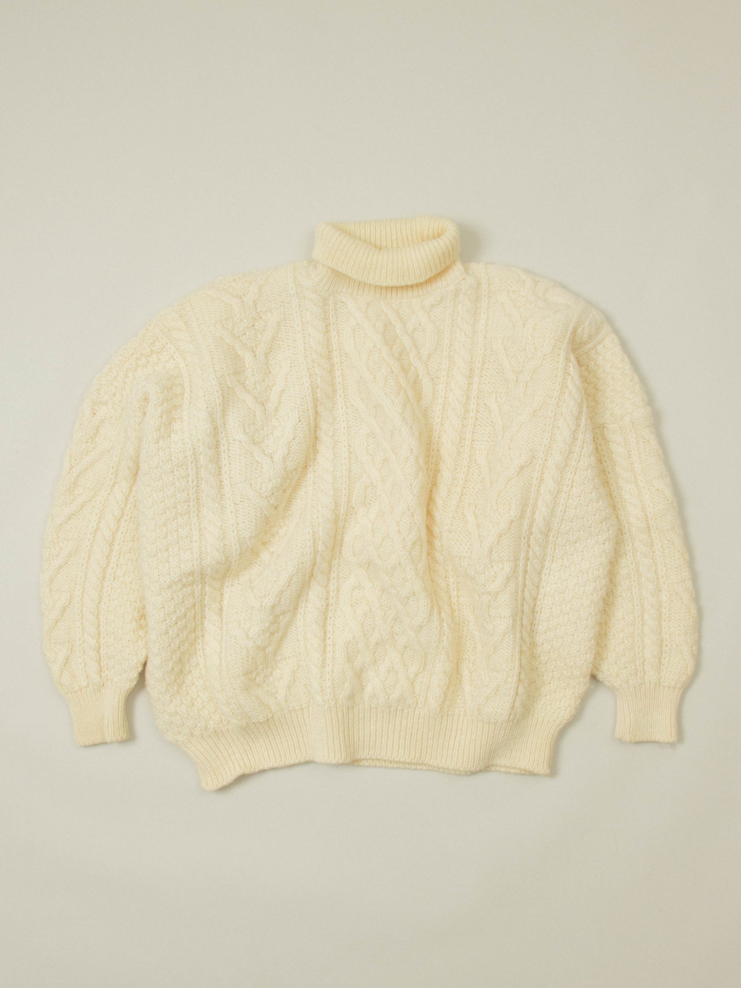 Vtg British Wool Roll-Neck Sweater (XXL)