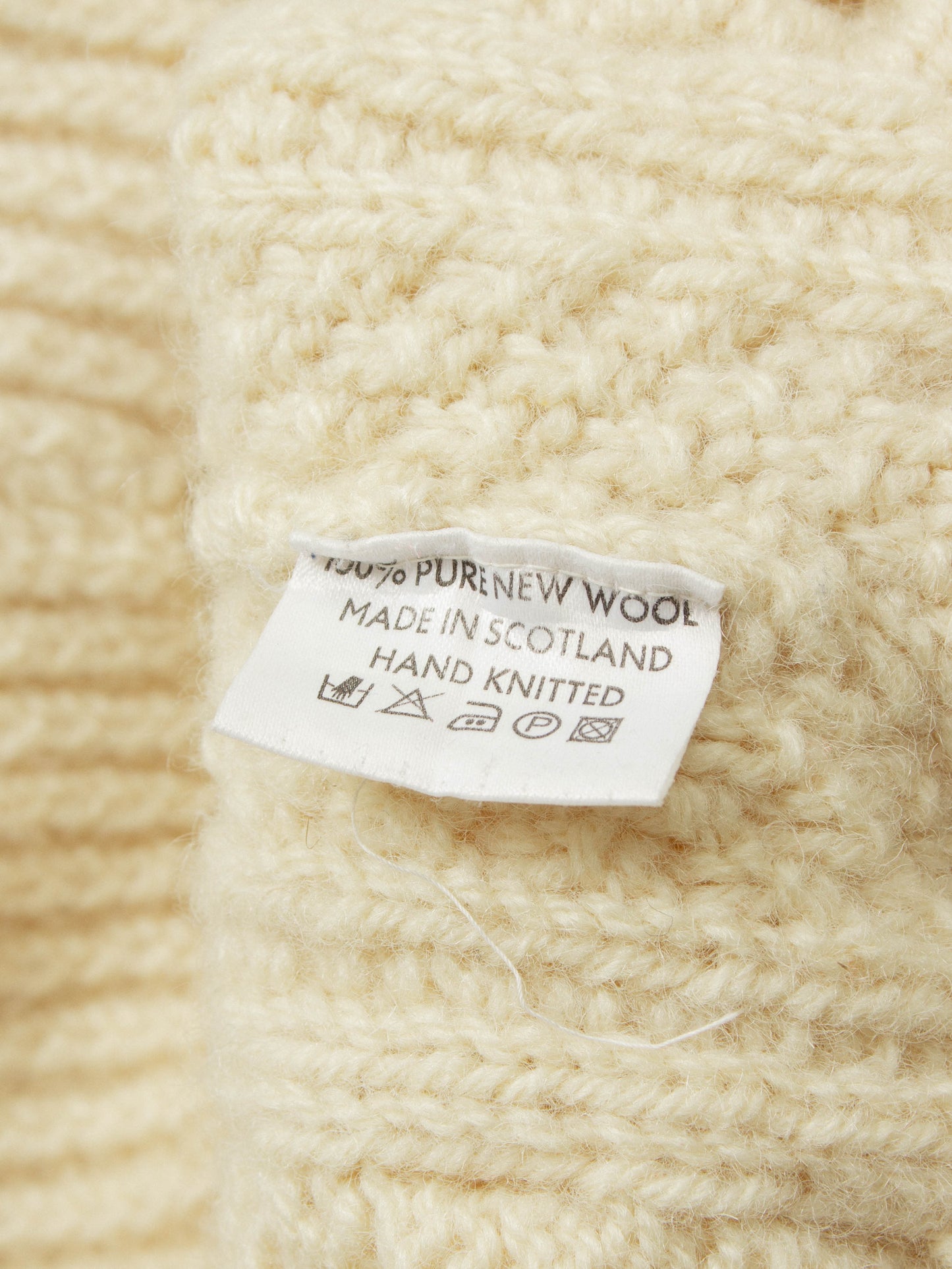 Vtg Hand Knitted Wool Sweater - Made in Scotland (XL)