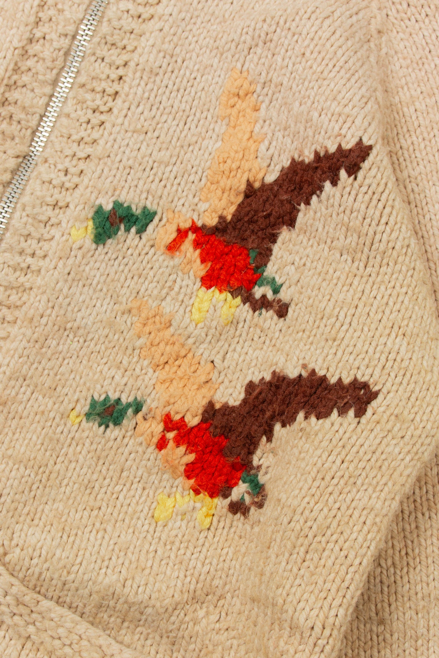 Vtg 1960s Cowichan Wool Hunting Sweater (L)