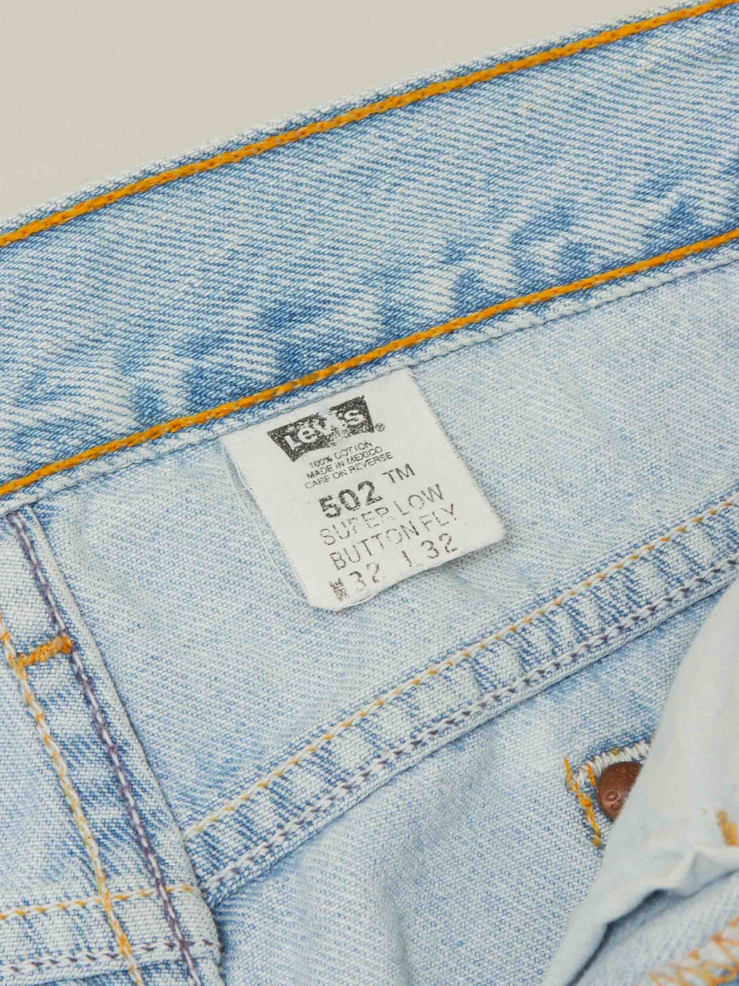 Vtg 1990s Levi's Button-Fly 502 Jeans – Made in Mexico (34x32)