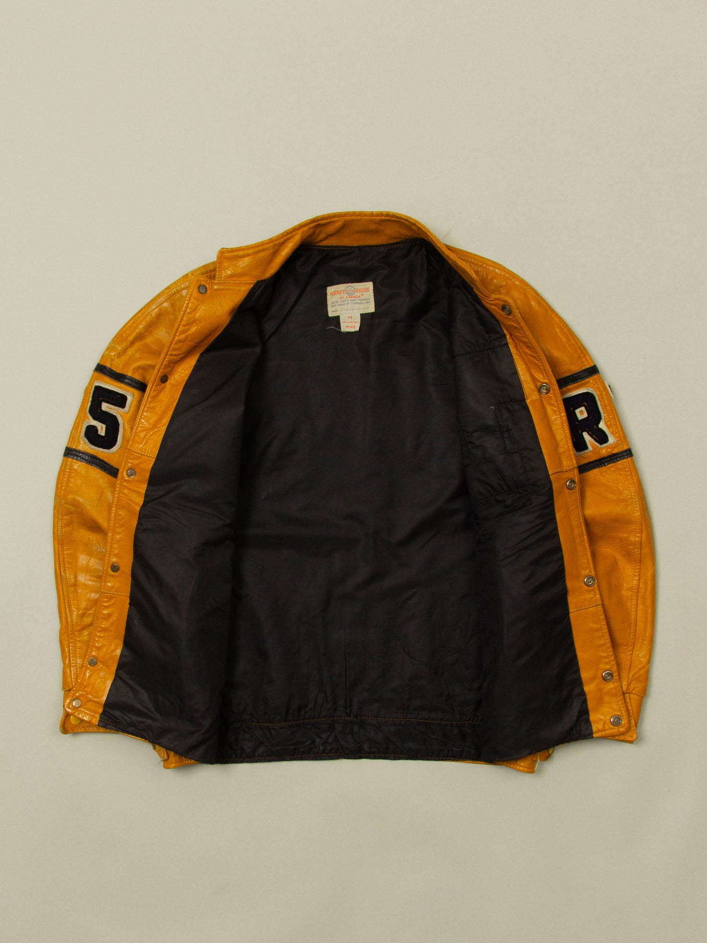 Vtg 1975 "Thornhill Jr. Football Champ" Leather Jacket – Made in Canada (M)