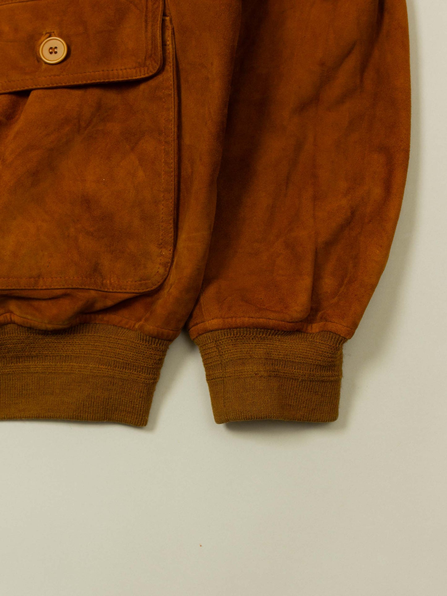 Vtg 1980s Suede Bomber Jacket (L)