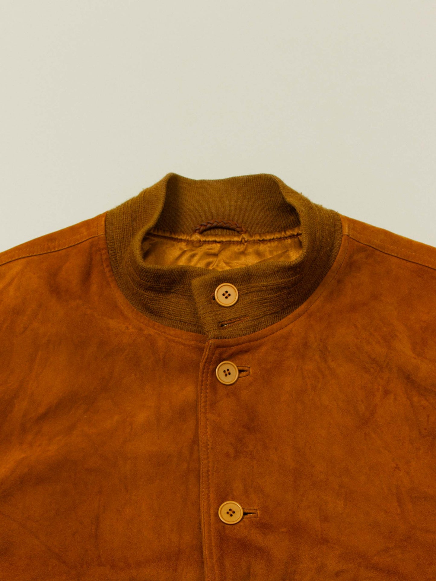 Vtg 1980s Suede Bomber Jacket (L)
