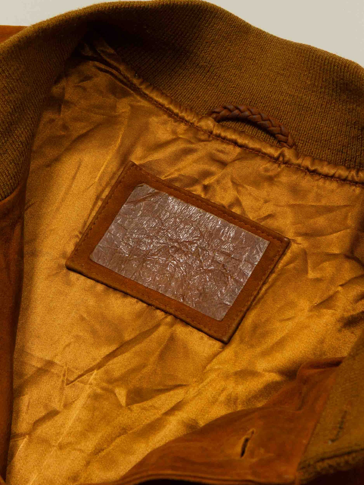 Vtg 1980s Suede Bomber Jacket (L)