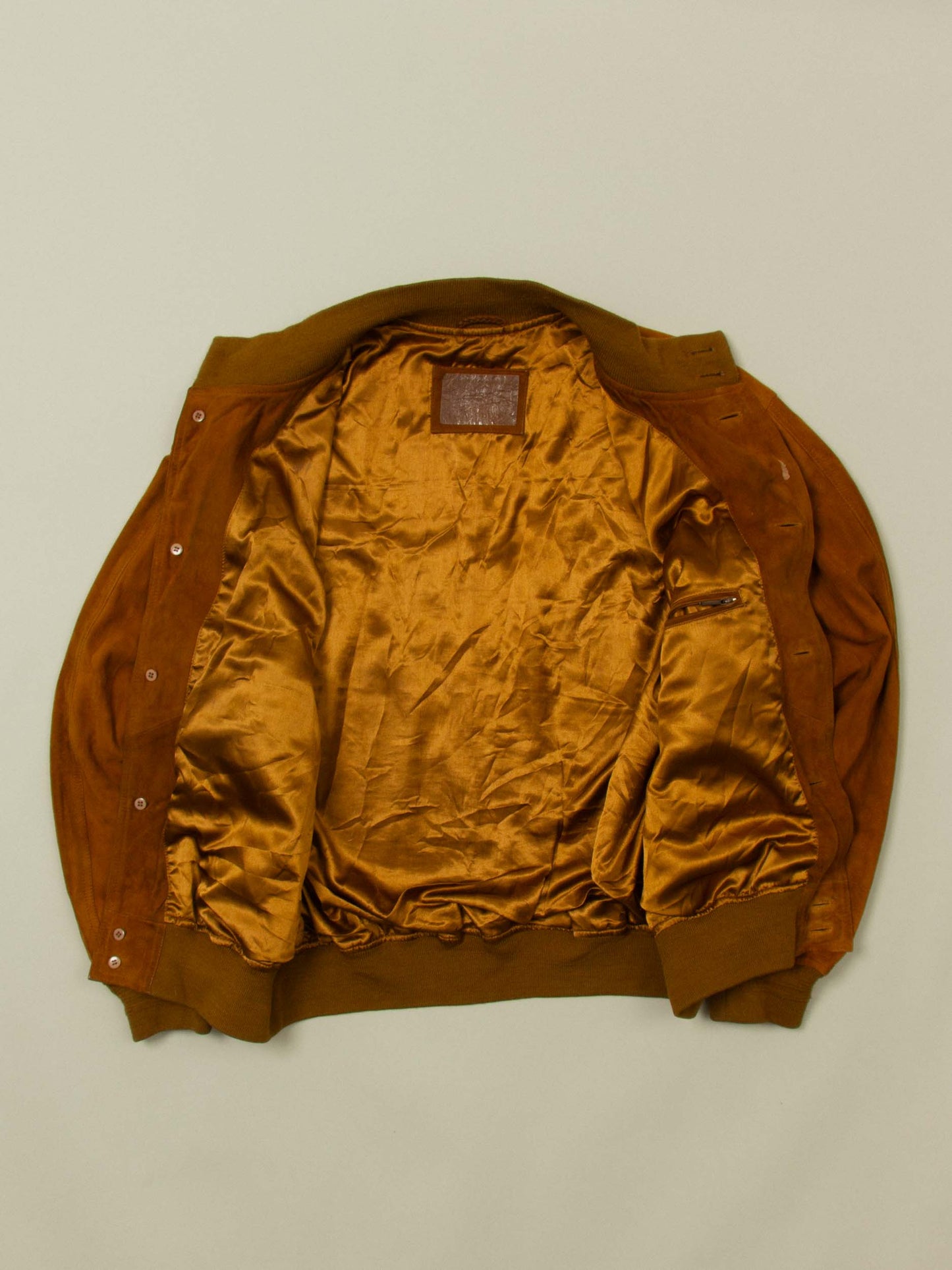 Vtg 1980s Suede Bomber Jacket (L)