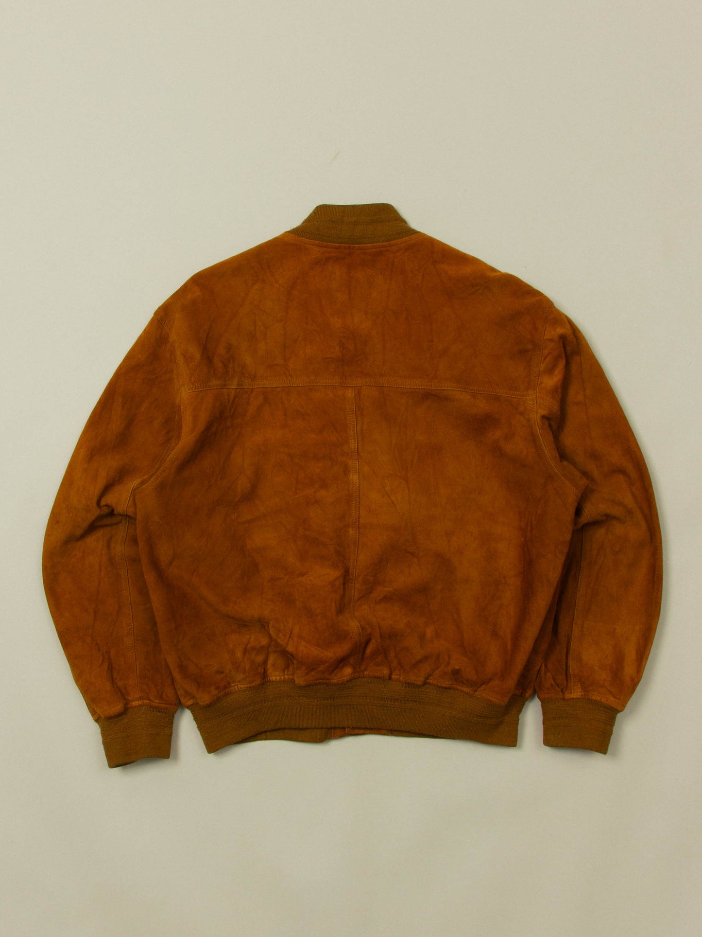 Vtg 1980s Suede Bomber Jacket (L)