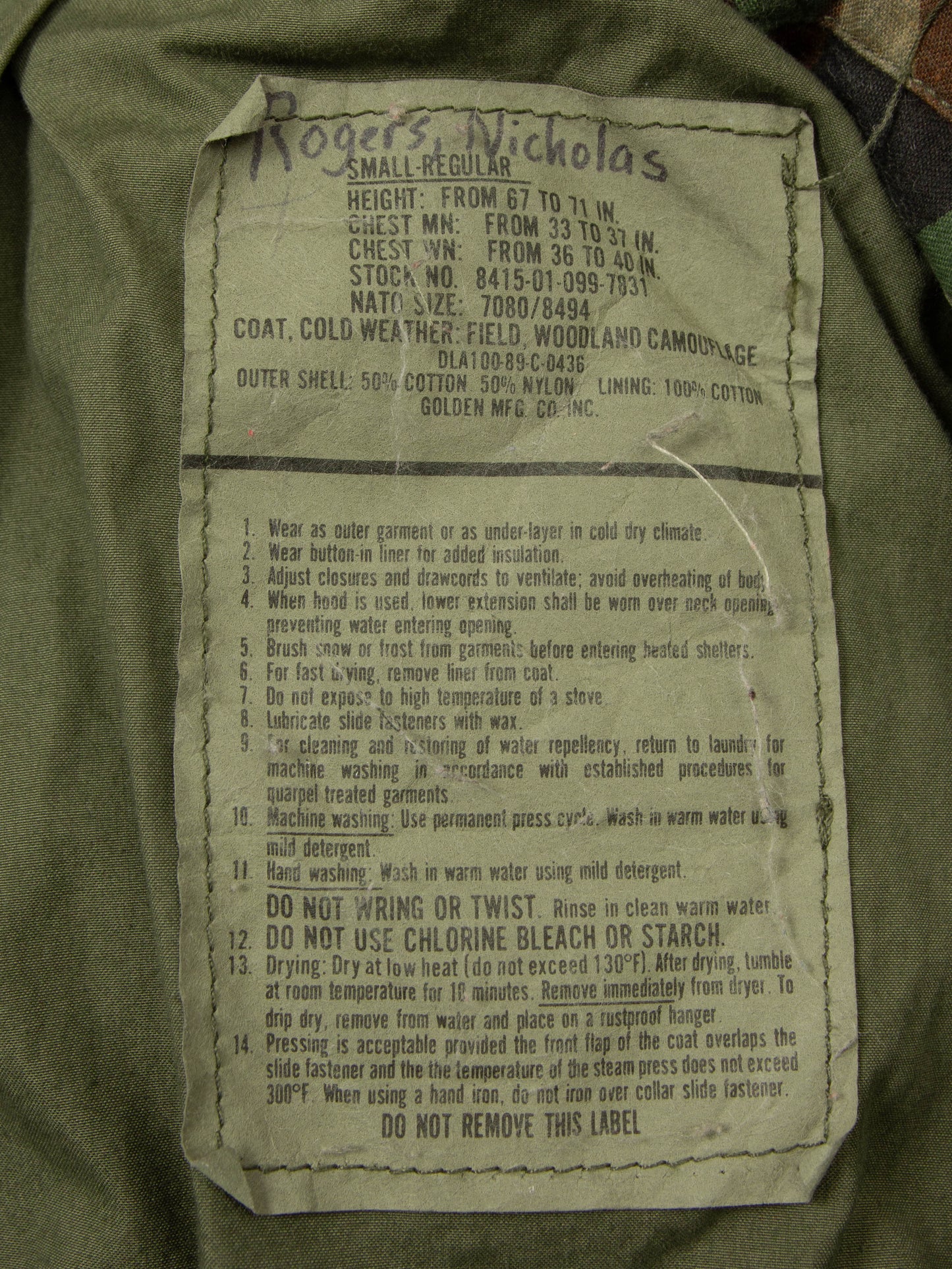 Vtg 1980s Civil Air Patrol M-65 Field Jacket (S-Reg)