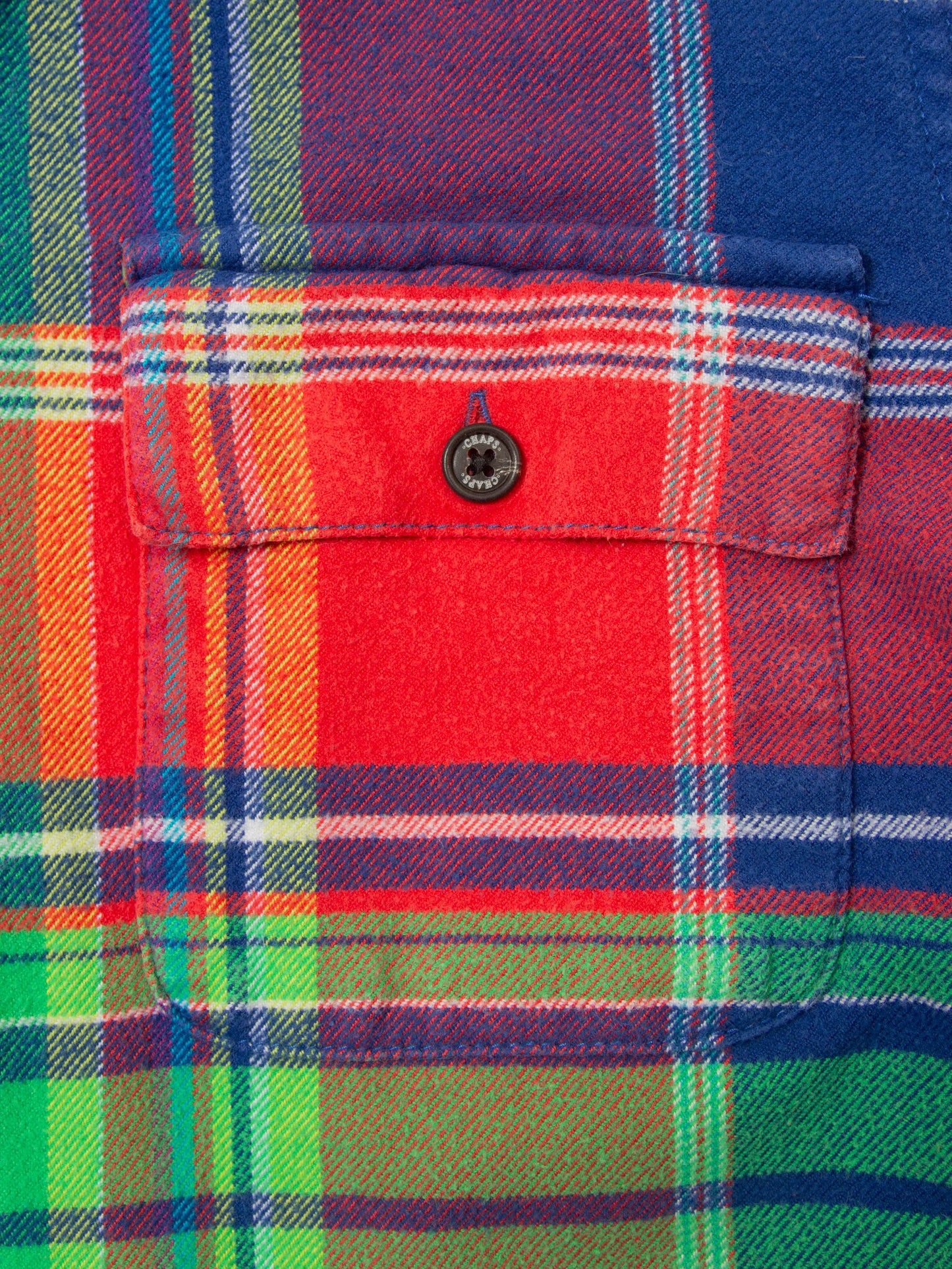 Vtg Checkered Chaps Zip Shirt (XS)