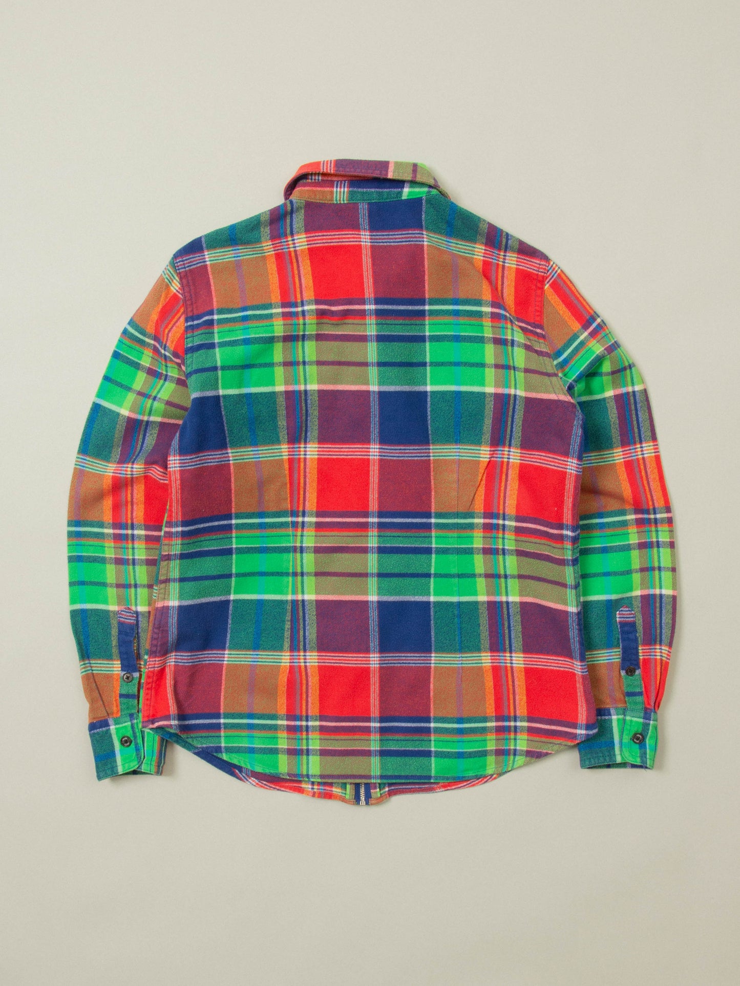Vtg Checkered Chaps Zip Shirt (XS)