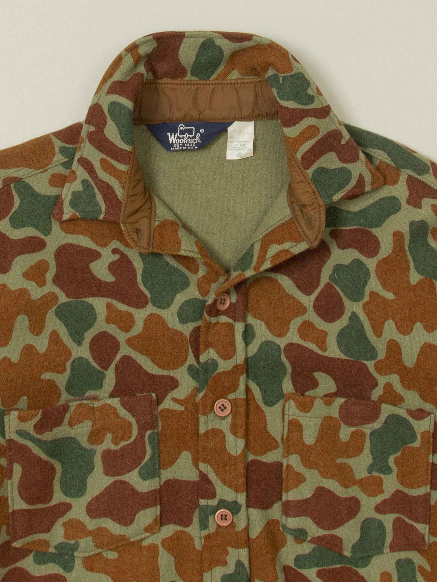 Vtg 1980s Woolrich Camo Shirt – Made in USA (L)