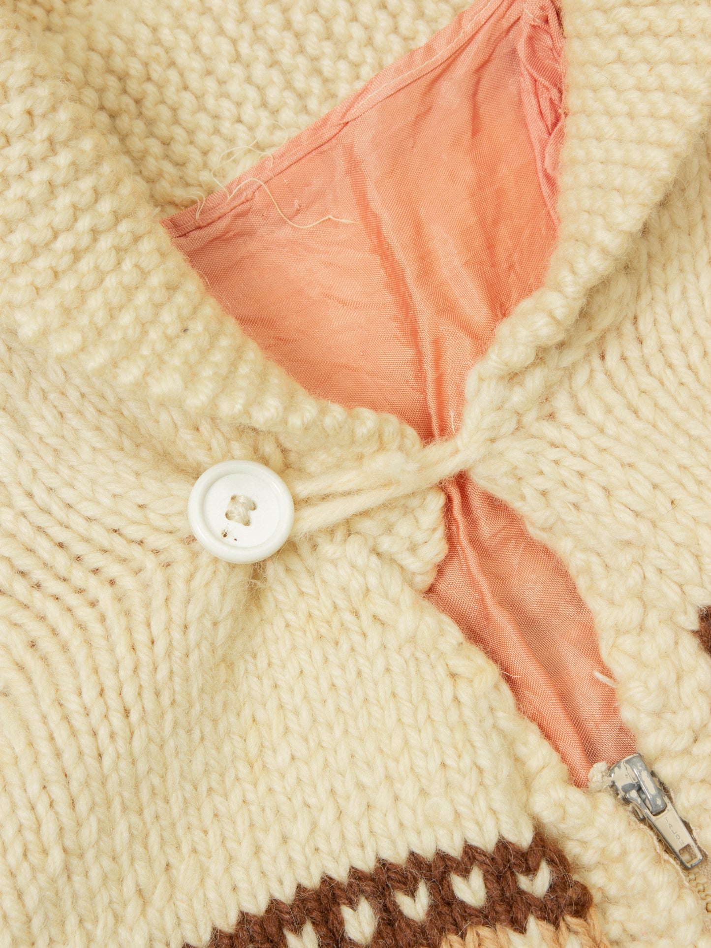 Vtg 1970s Heavy Cowichan Wool Sweater (L)