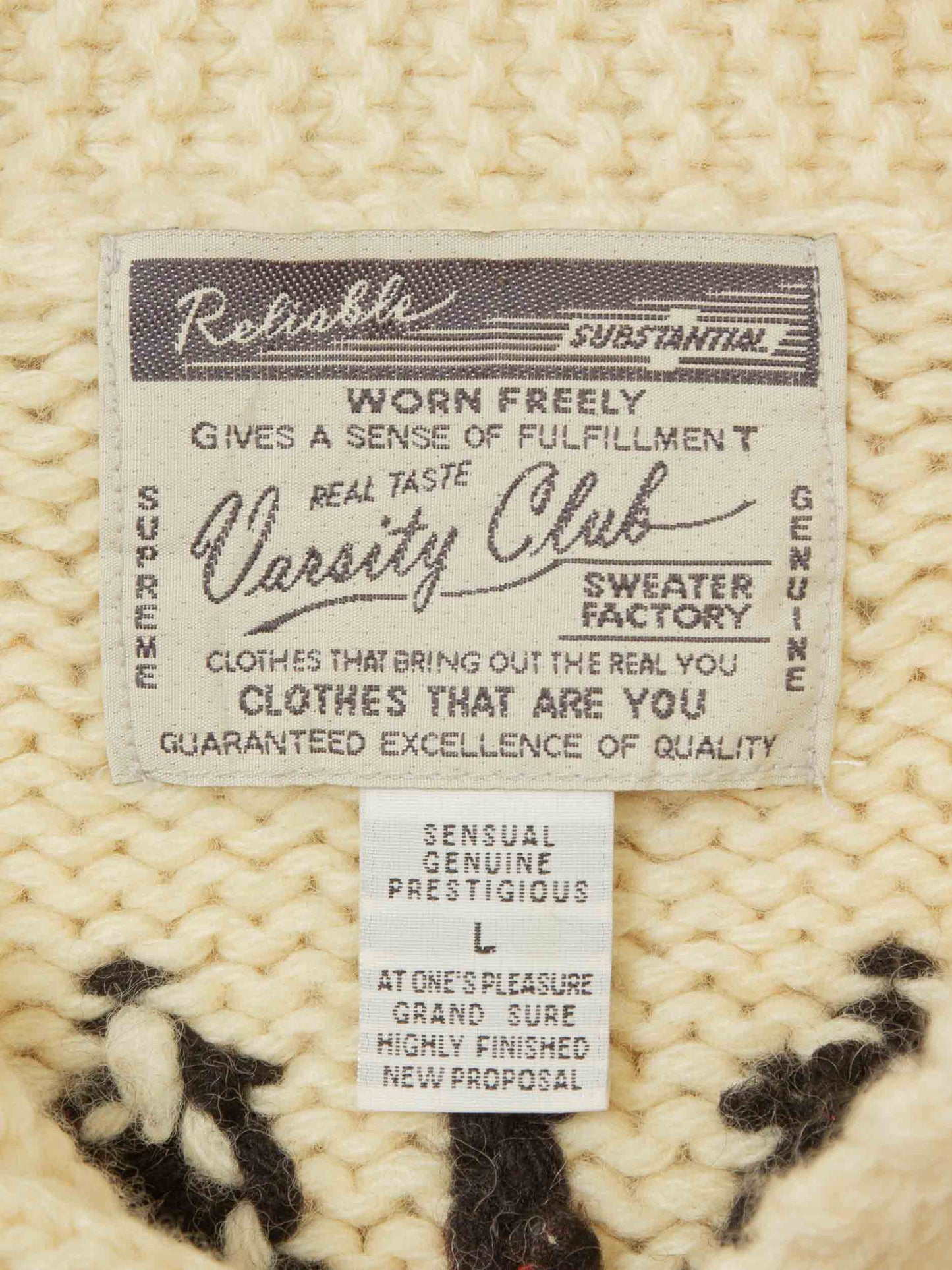 Vtg 1990s Heavy Wool Knit Cowichan Cardigan (L)