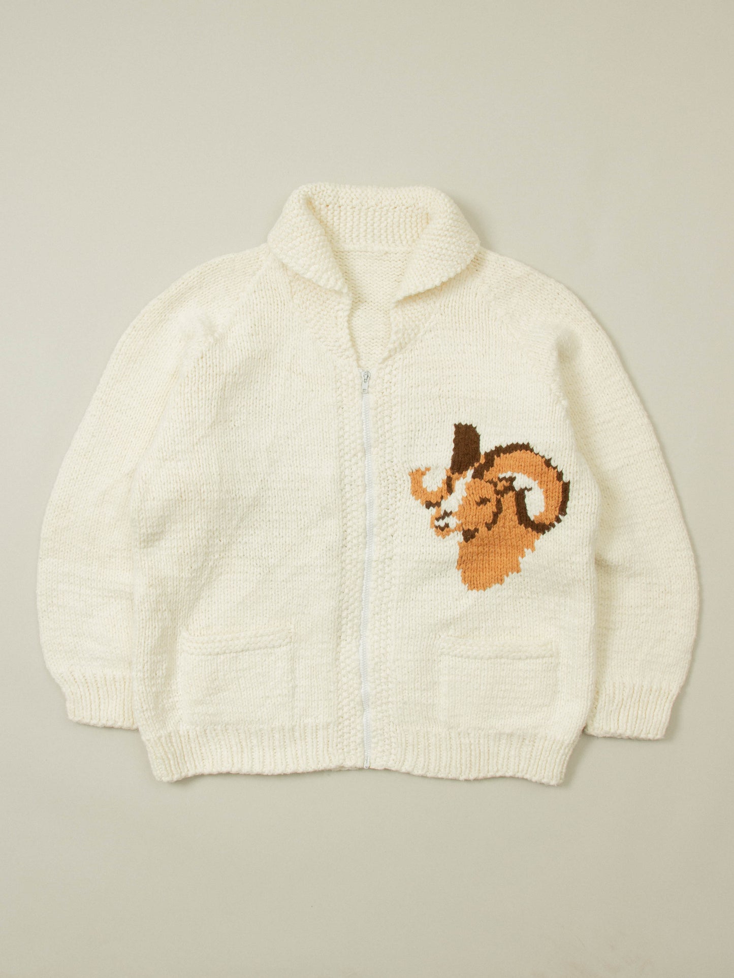 Vtg 1970s Heavy Cowichan Wool Sweater (L)