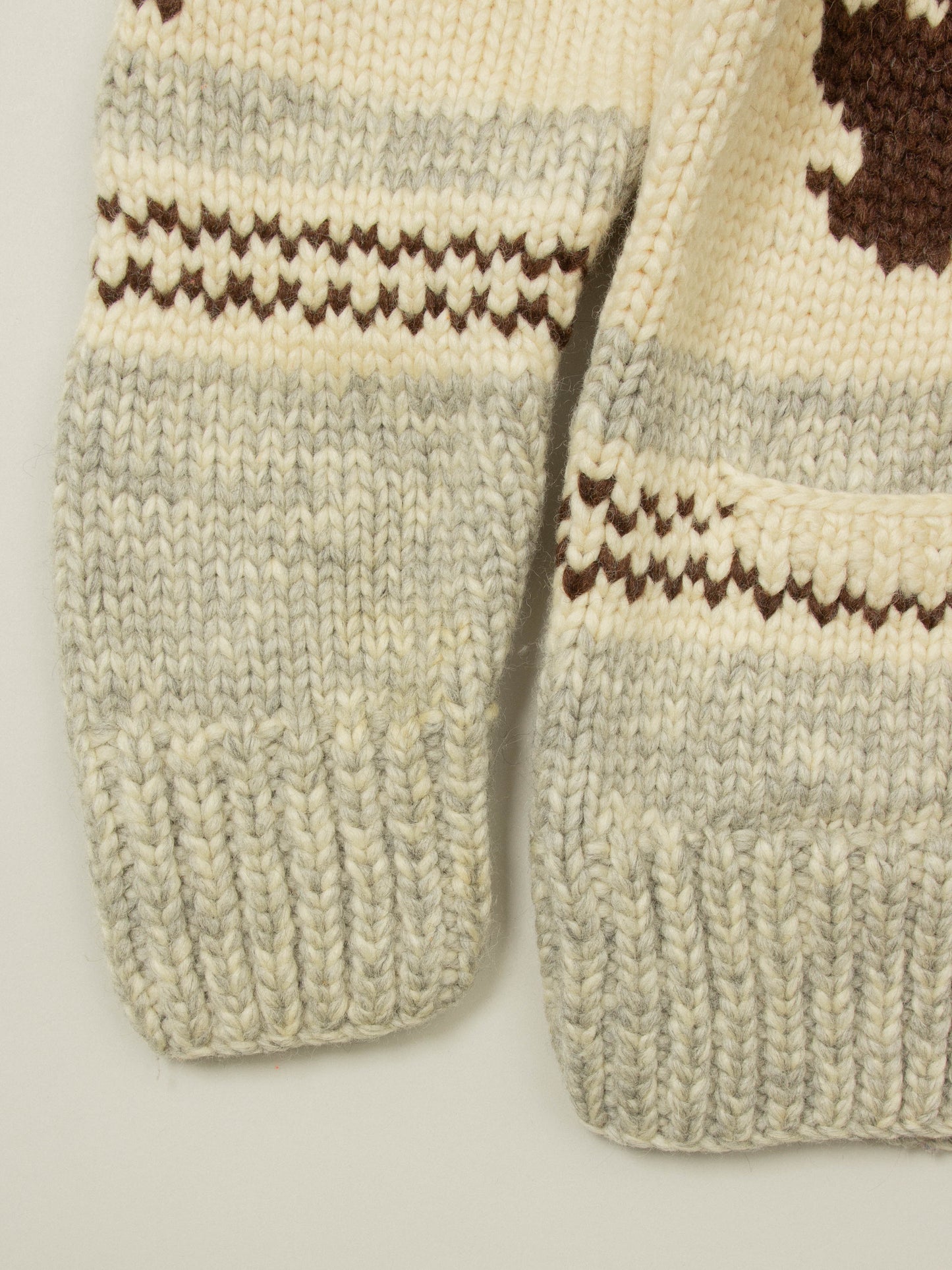 Vtg 1980s Cowichan Hand-Knitted Wool Sweater – Made in Canada (S)