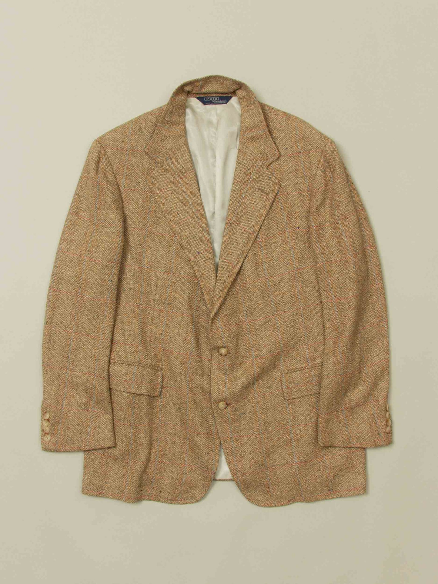 Vtg 1970s Ralph Lauren Tweed Blazer Jacket – Made in USA (L)