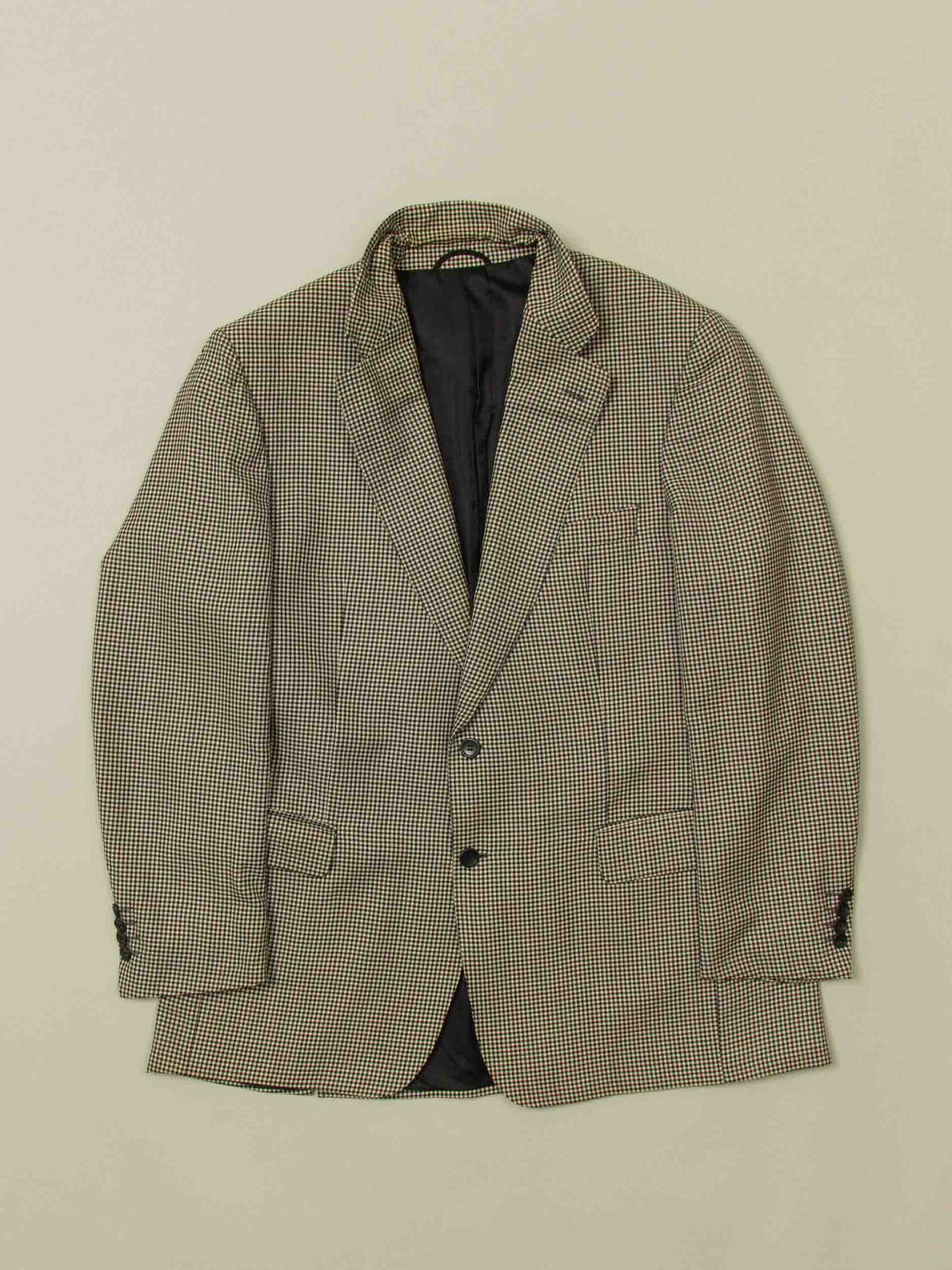 Vtg 1990s Burberry Houndstooth Blazer Jacket (XL)