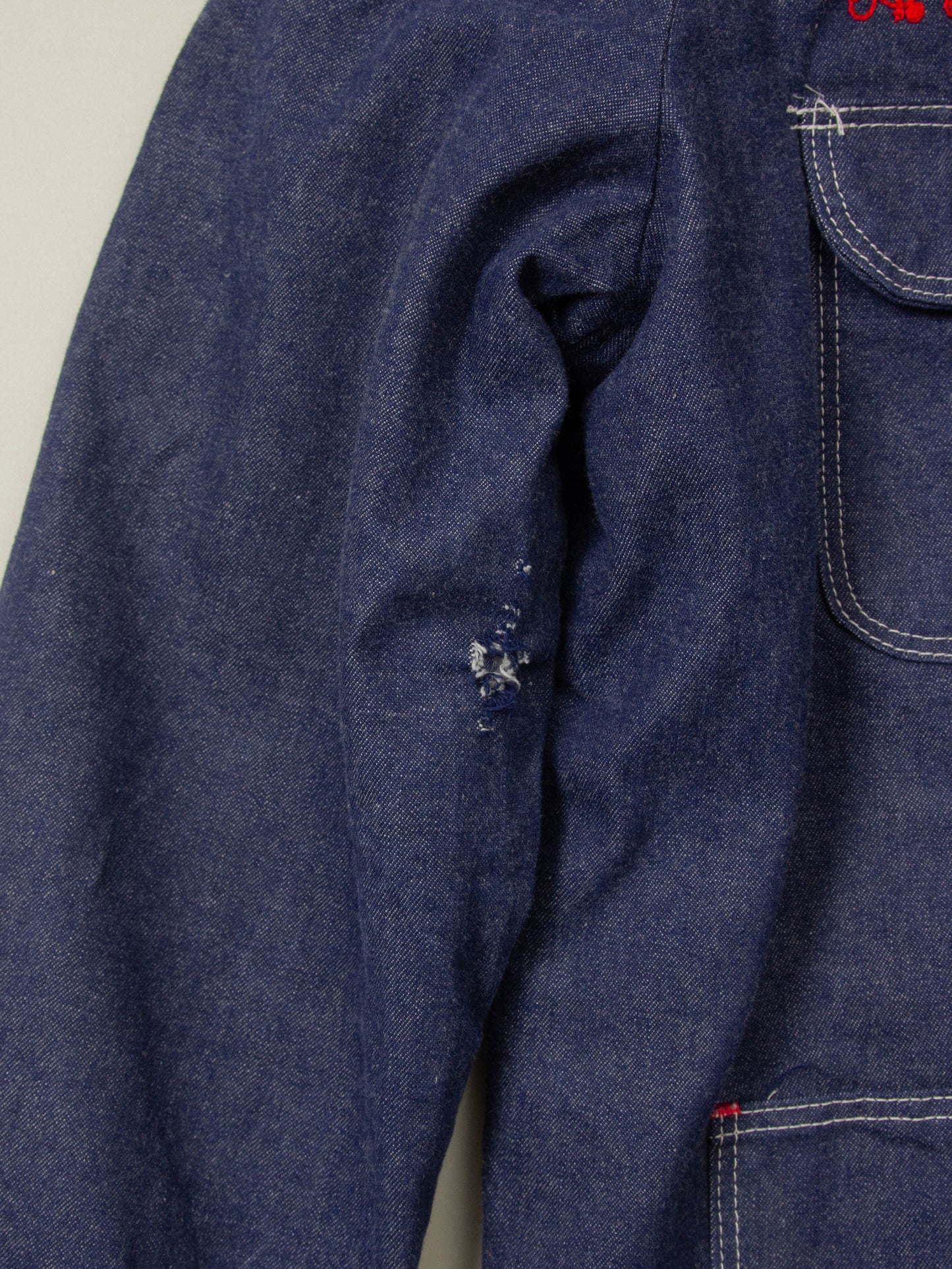 Vtg 1970s Blue Bell Wrangler Raw Denim Loco Chore Jacket (XL)