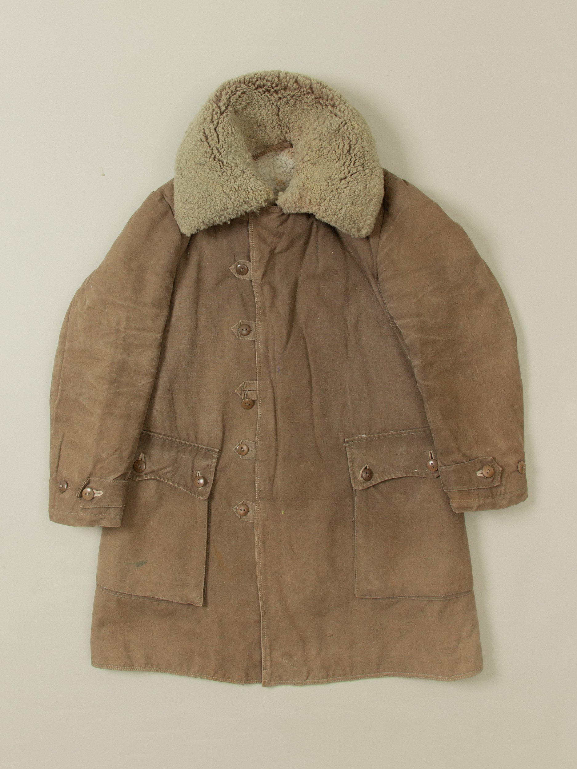 Swedish army sheepskin coat sales