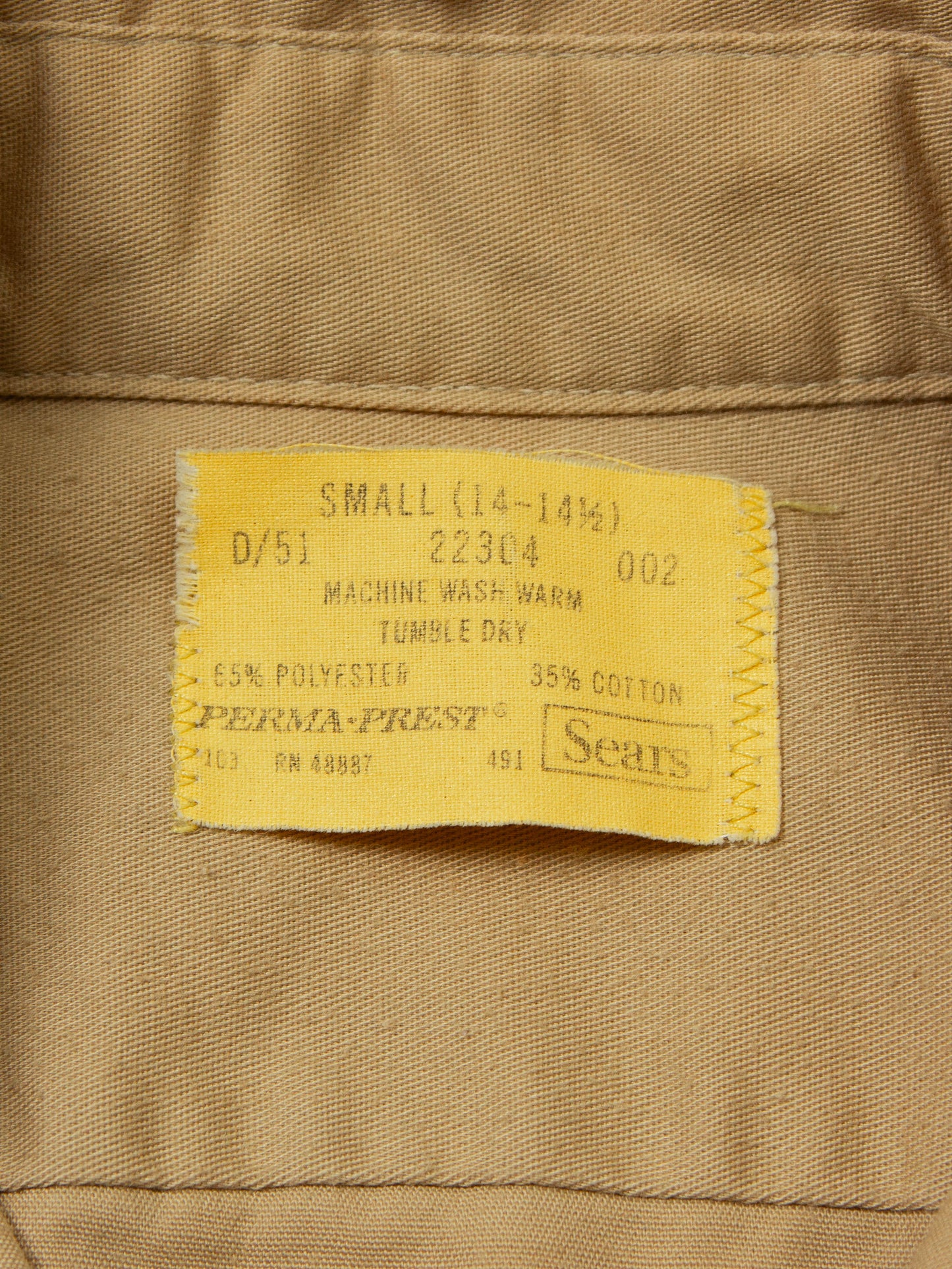 Vtg 1970s Sears Khaki Shirt (S)
