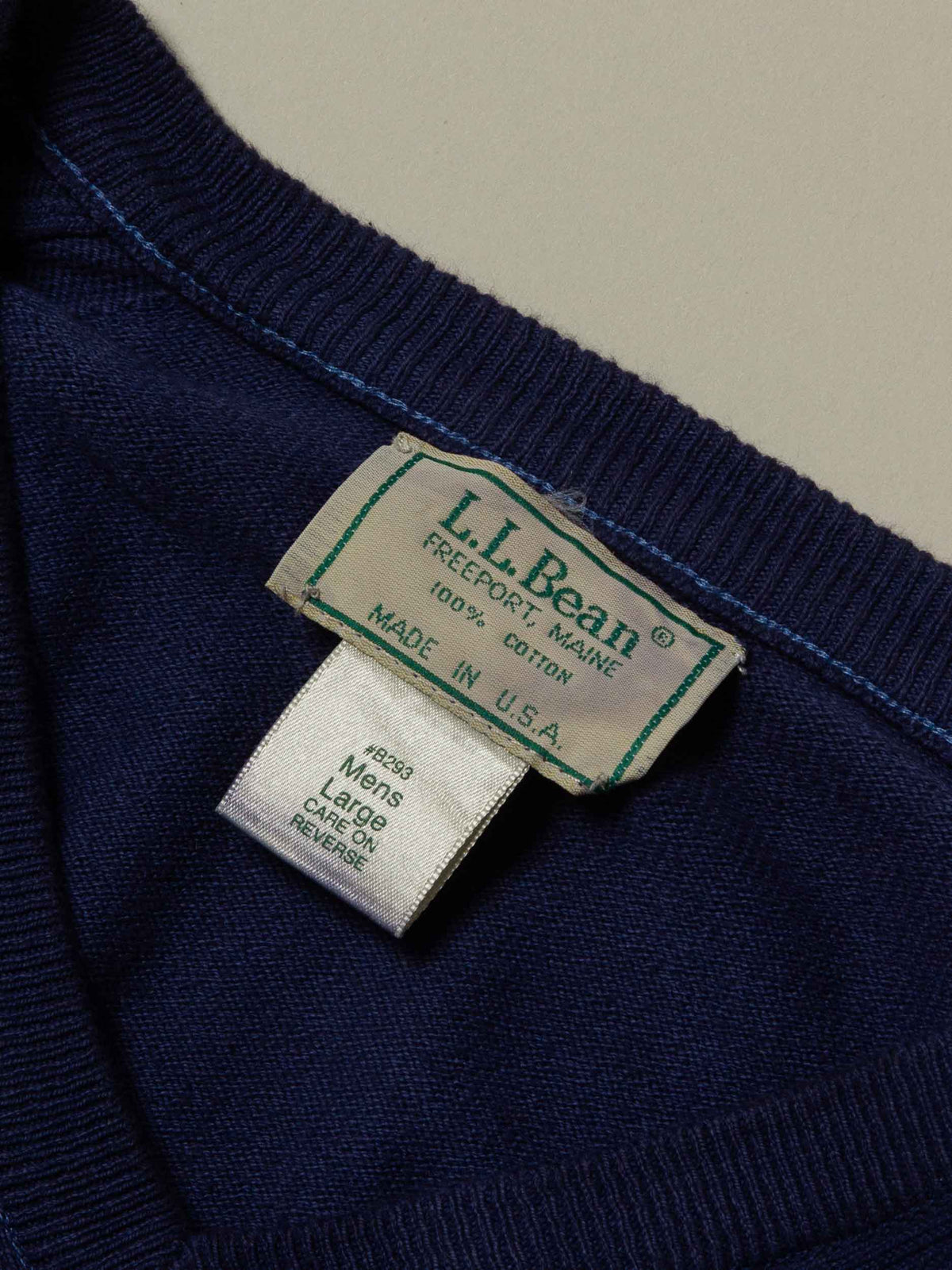 Vtg 1990s L.L. Bean V-Neck Sweater – Made in USA (L)