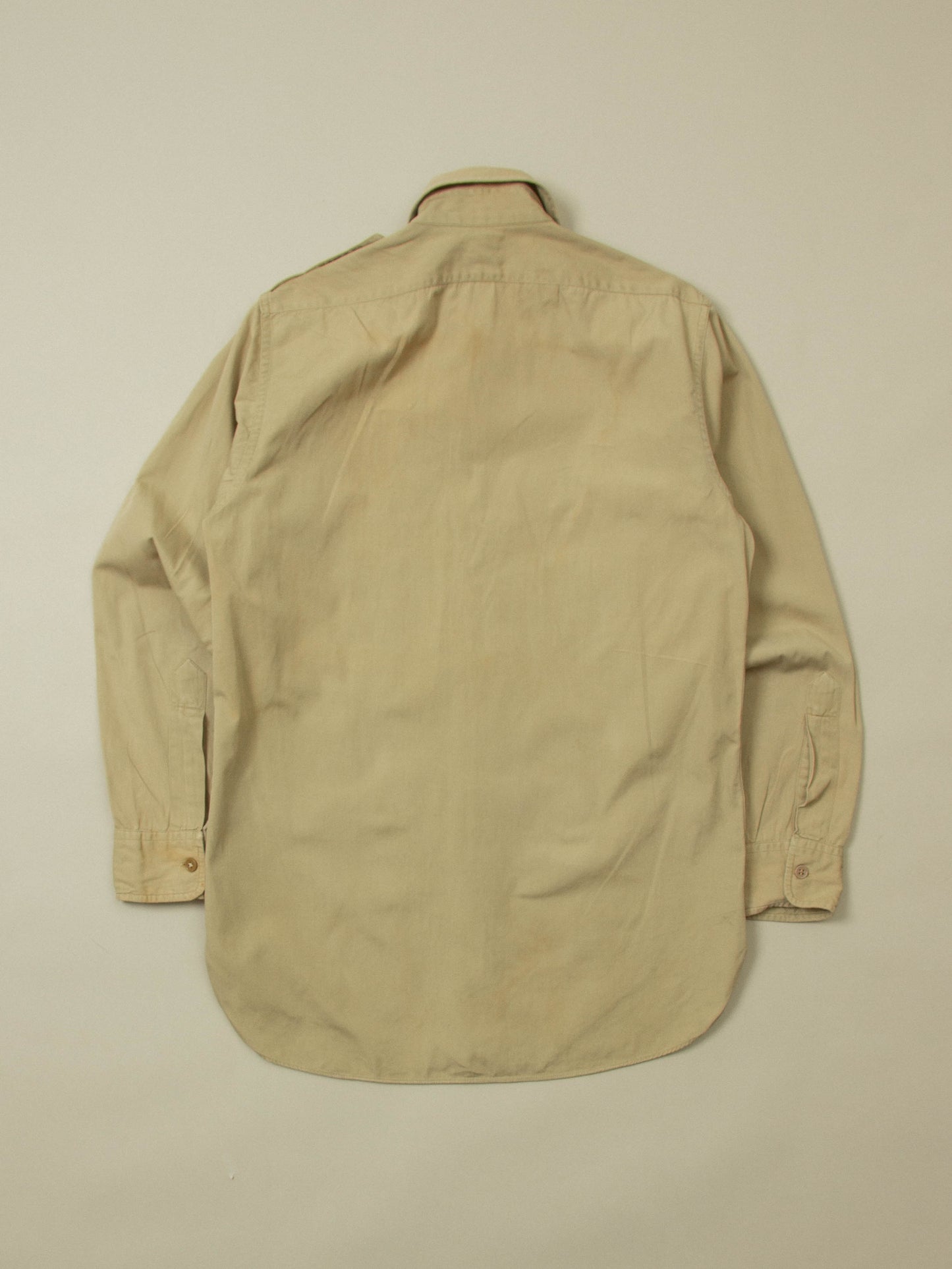 Vtg 1950s Burton's Conqueror Khaki Shirt - Made in USA (S)