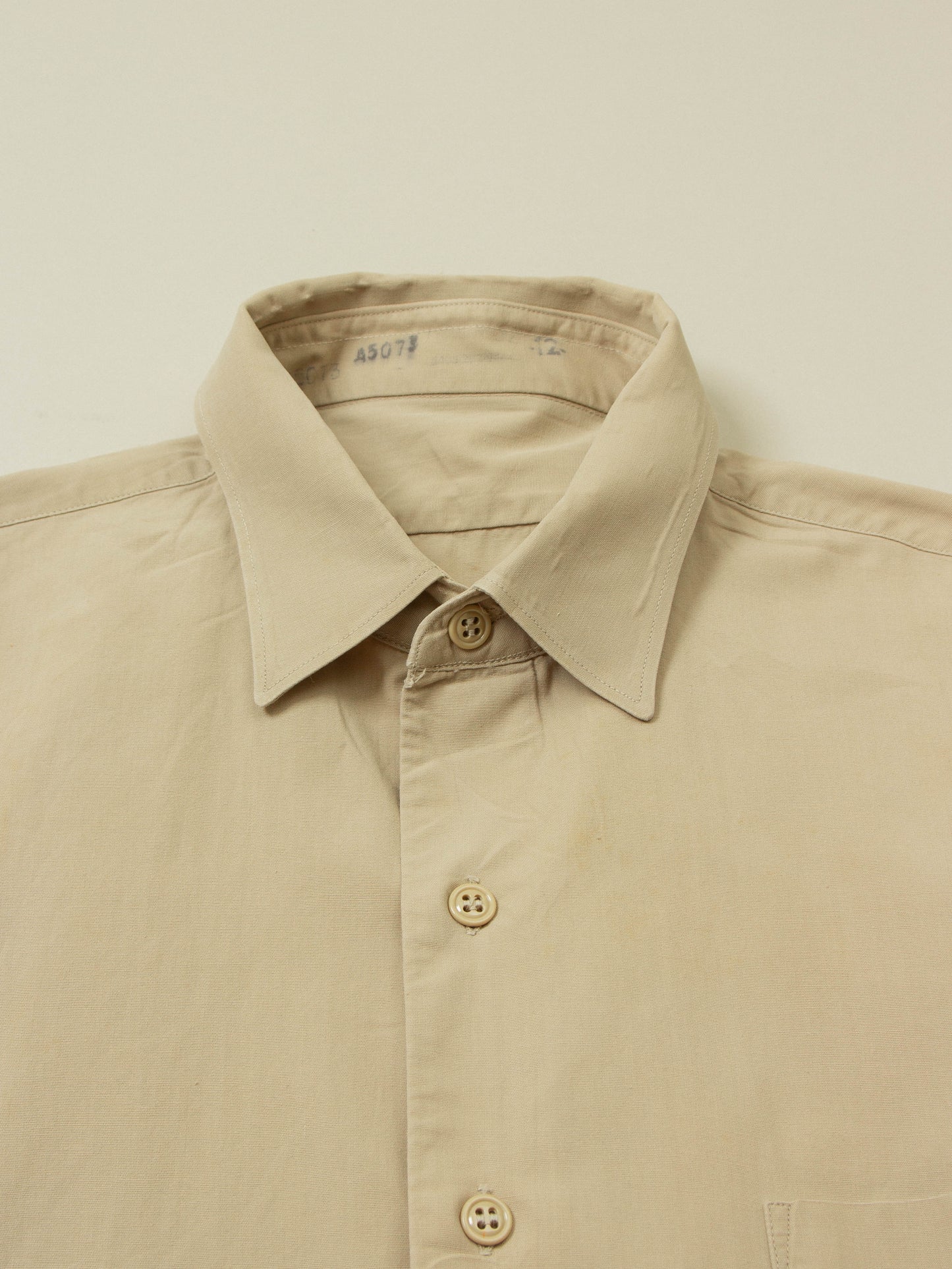 Vtg 1960s US Army Khaki Shirt (S)
