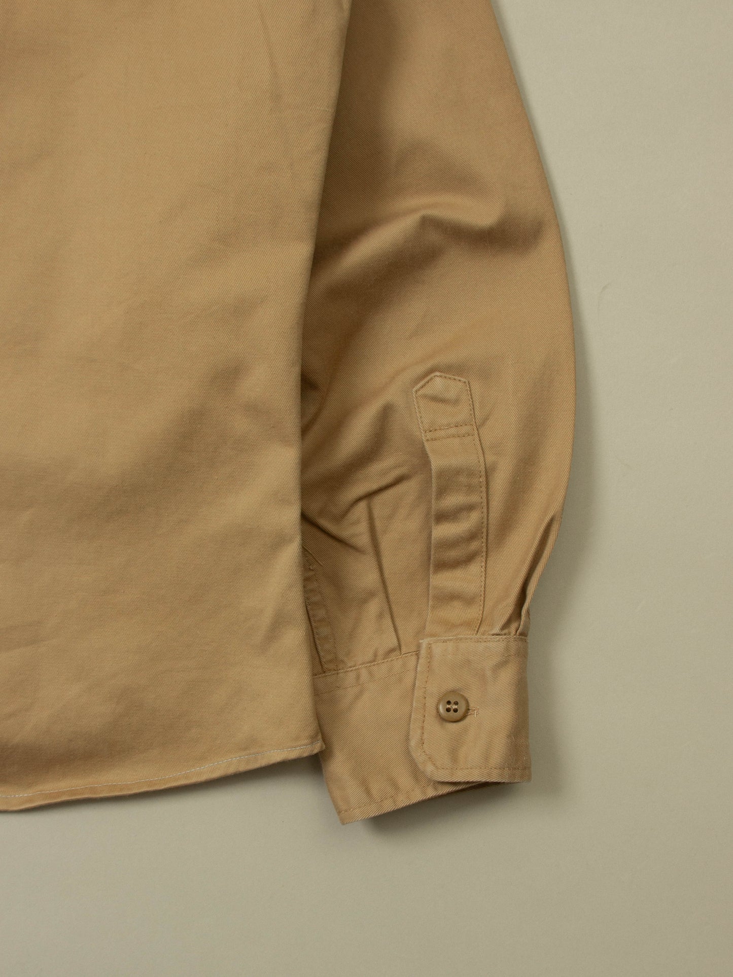 Vtg 1970s Greek Army Khaki Shirt (XS)