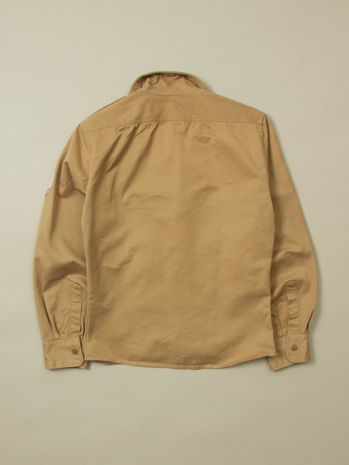Vtg 1970s Greek Army Khaki Shirt (XS)
