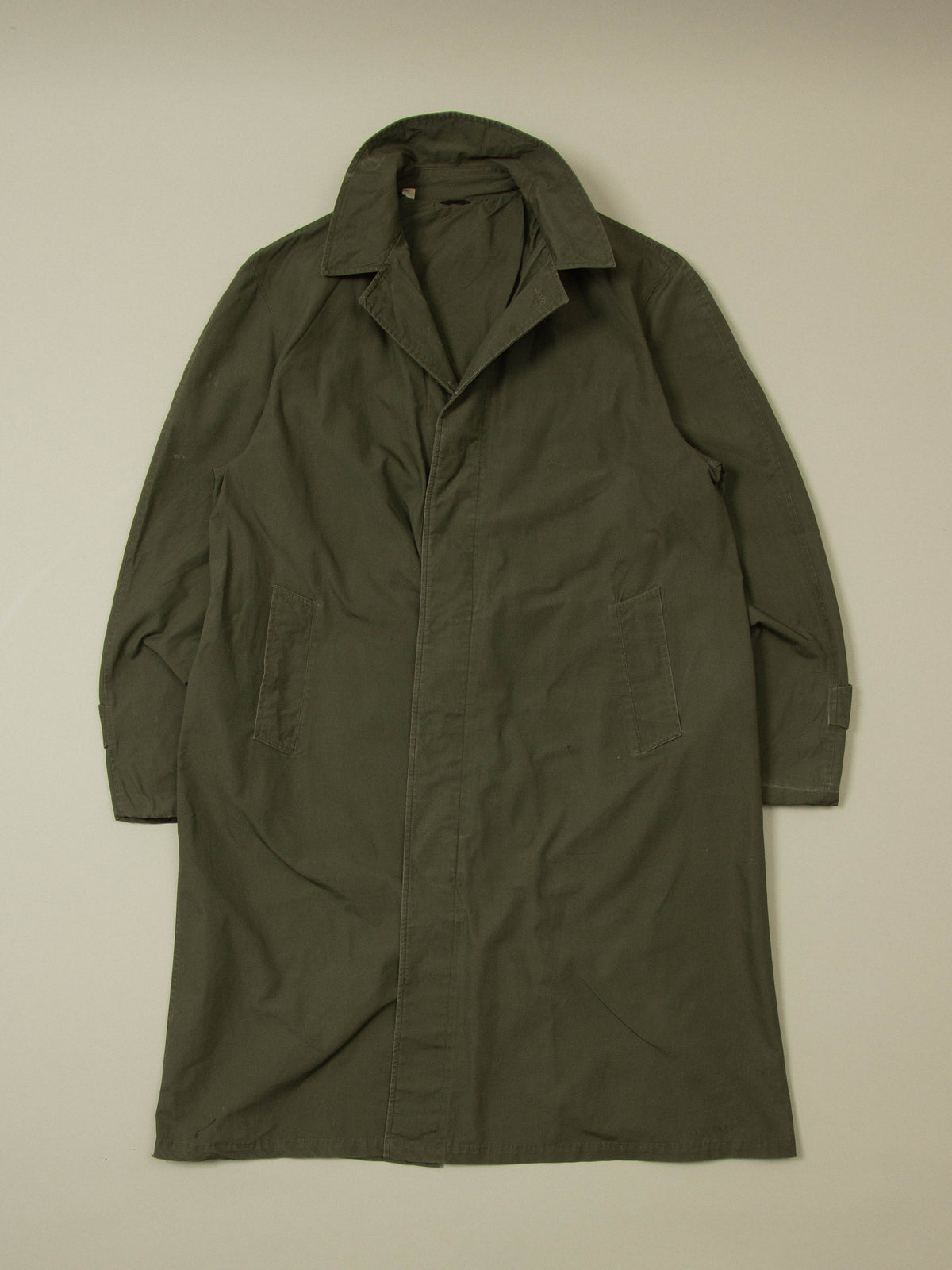 Vtg Raglan Army Trench Coat (L)