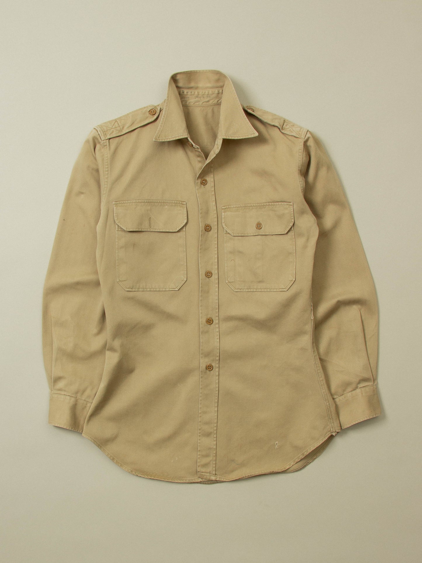 Vtg 1950s US Army Khaki Shirt (S)