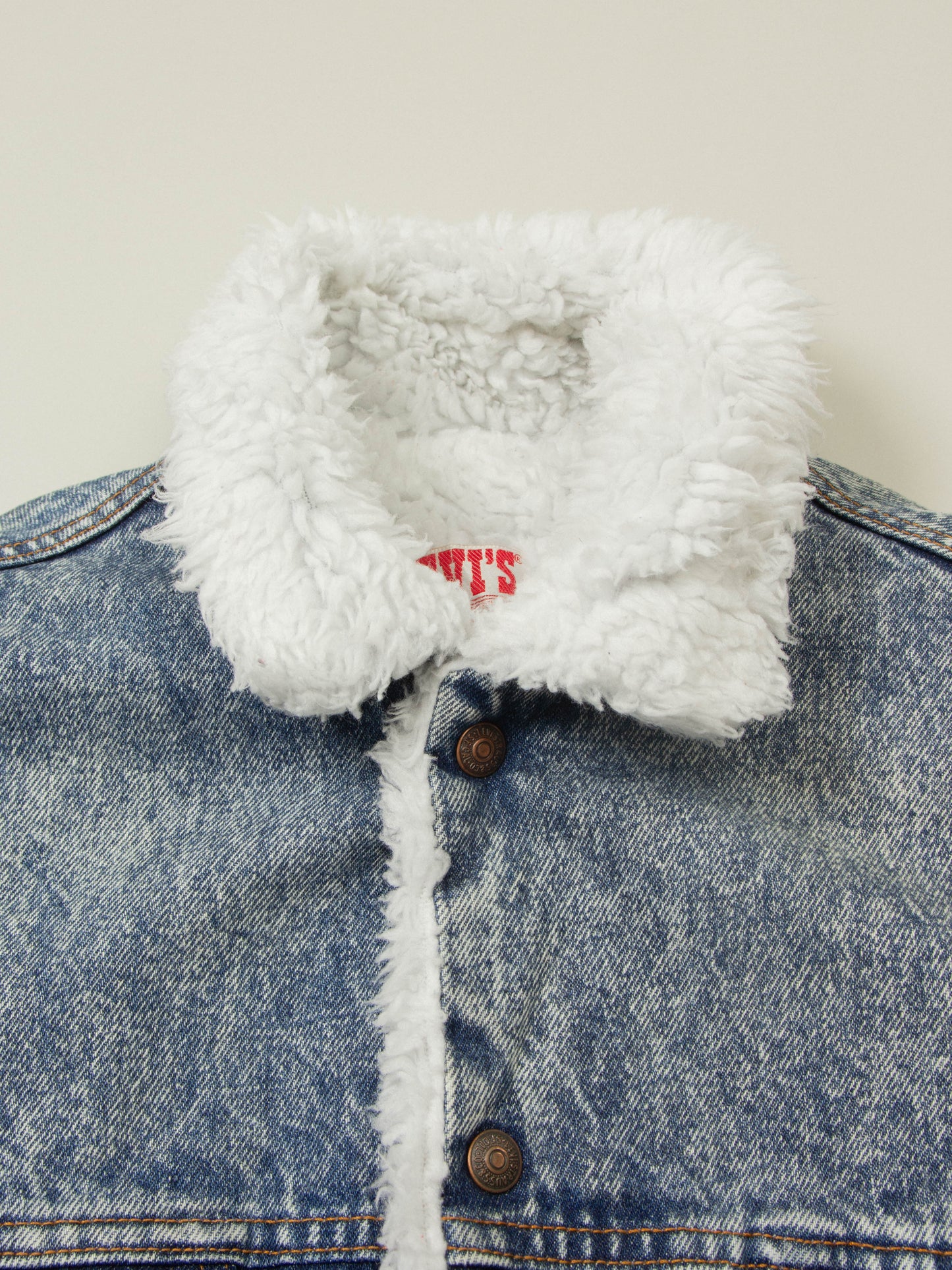 Vtg 1980s Levi's Sherpa Denim Jacket - Made in USA (M/L)