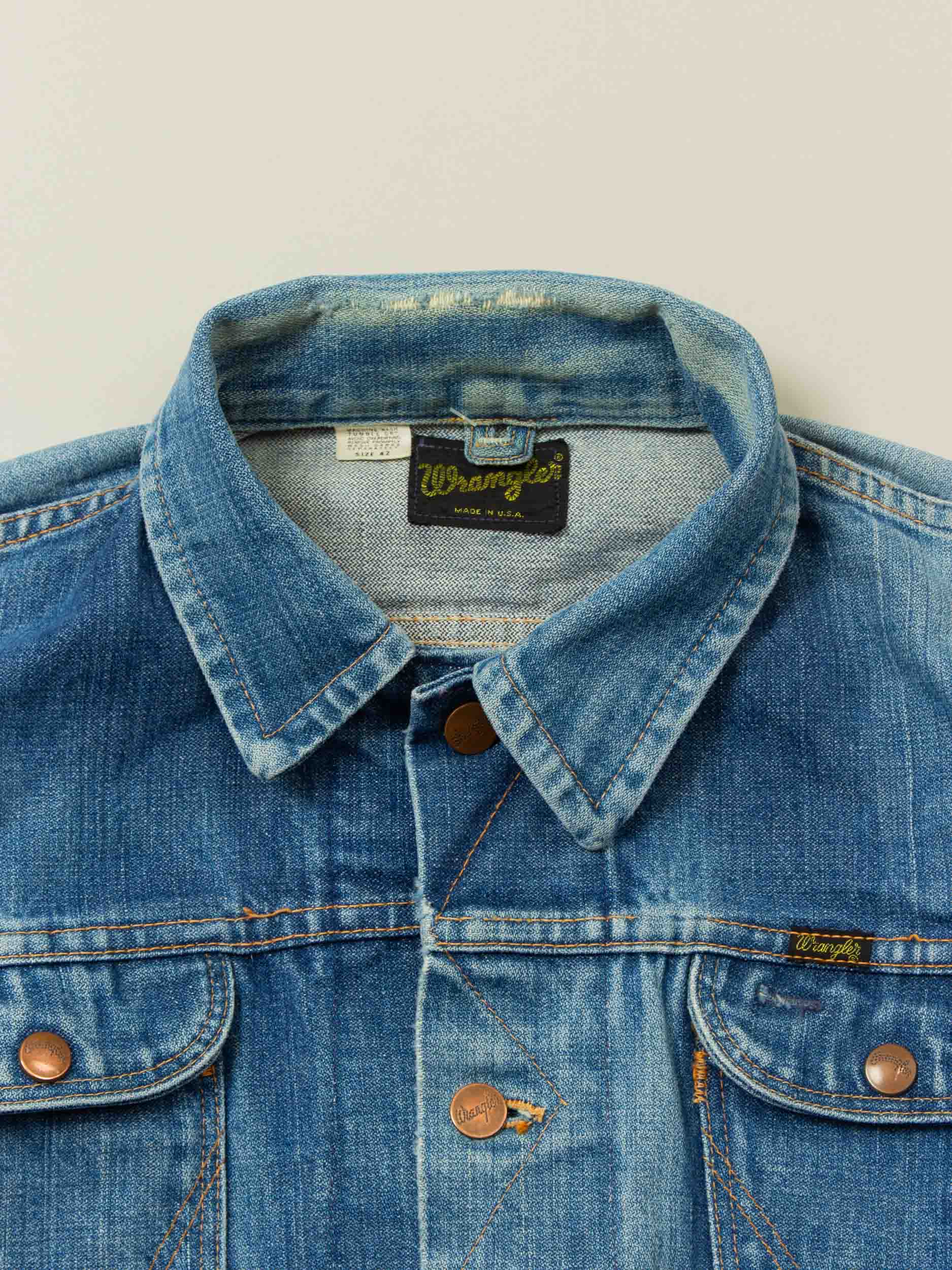 Vtg 1970s Wrangler Denim Jacket – Made in USA (S) – Broadway & Sons