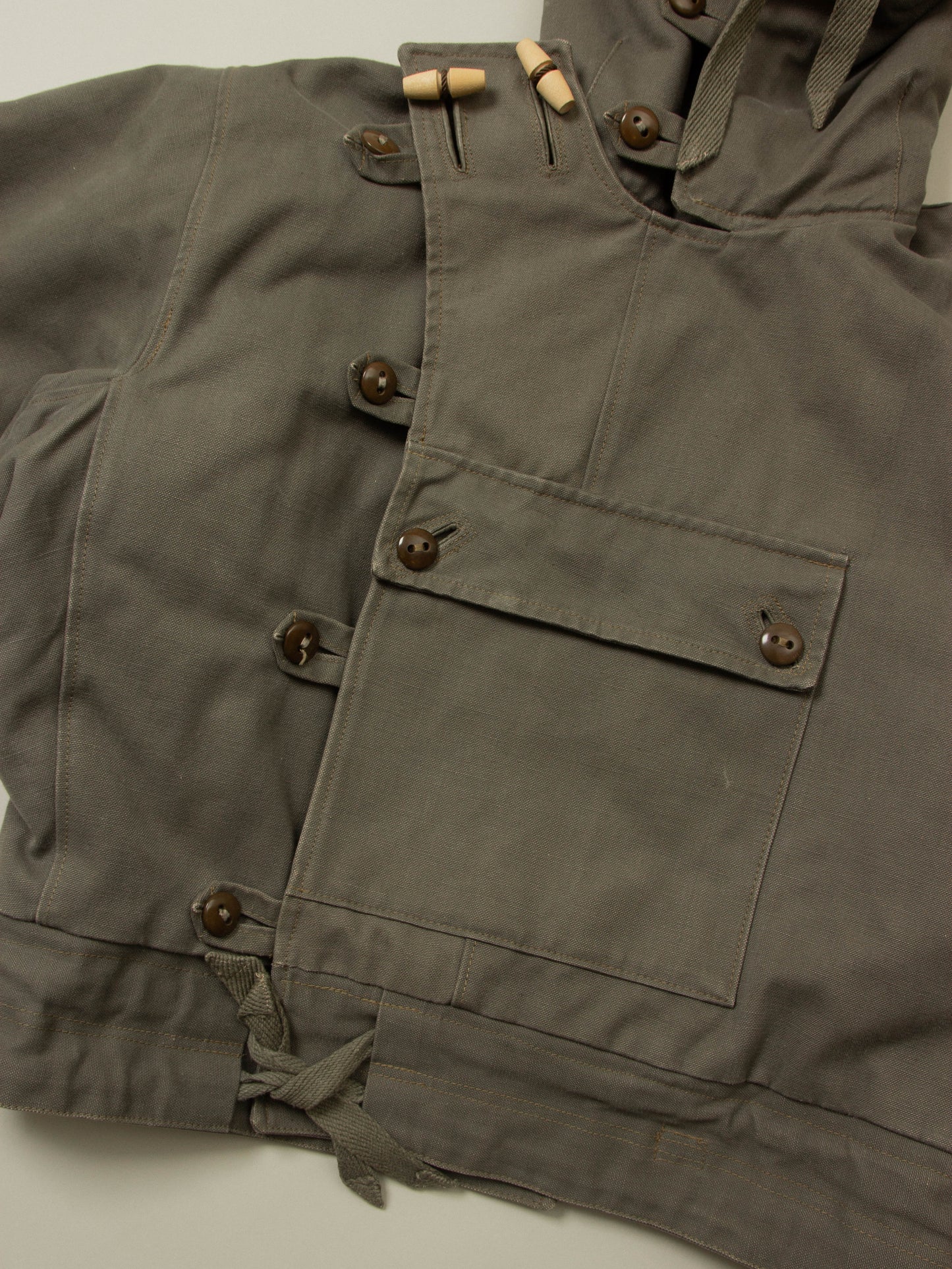 Vtg 1950s Rare Swedish Army Hooded Dispatch Jacket (L)