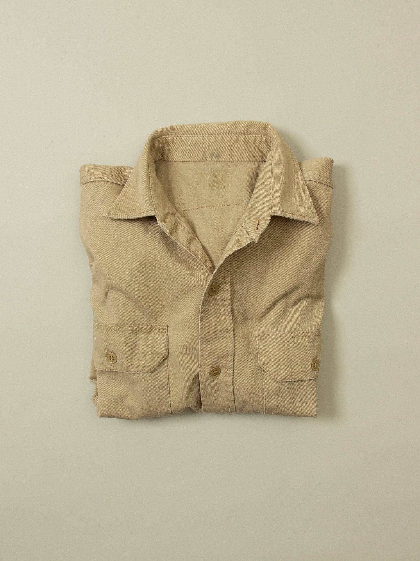 Vtg 1960s US Army Khaki Officer Shirt (S)