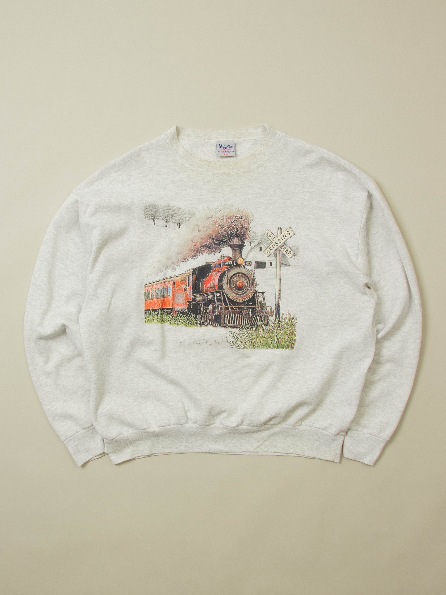 Vtg 1990s 'Rail Road' Sweatshirt - Made in USA (XXL)