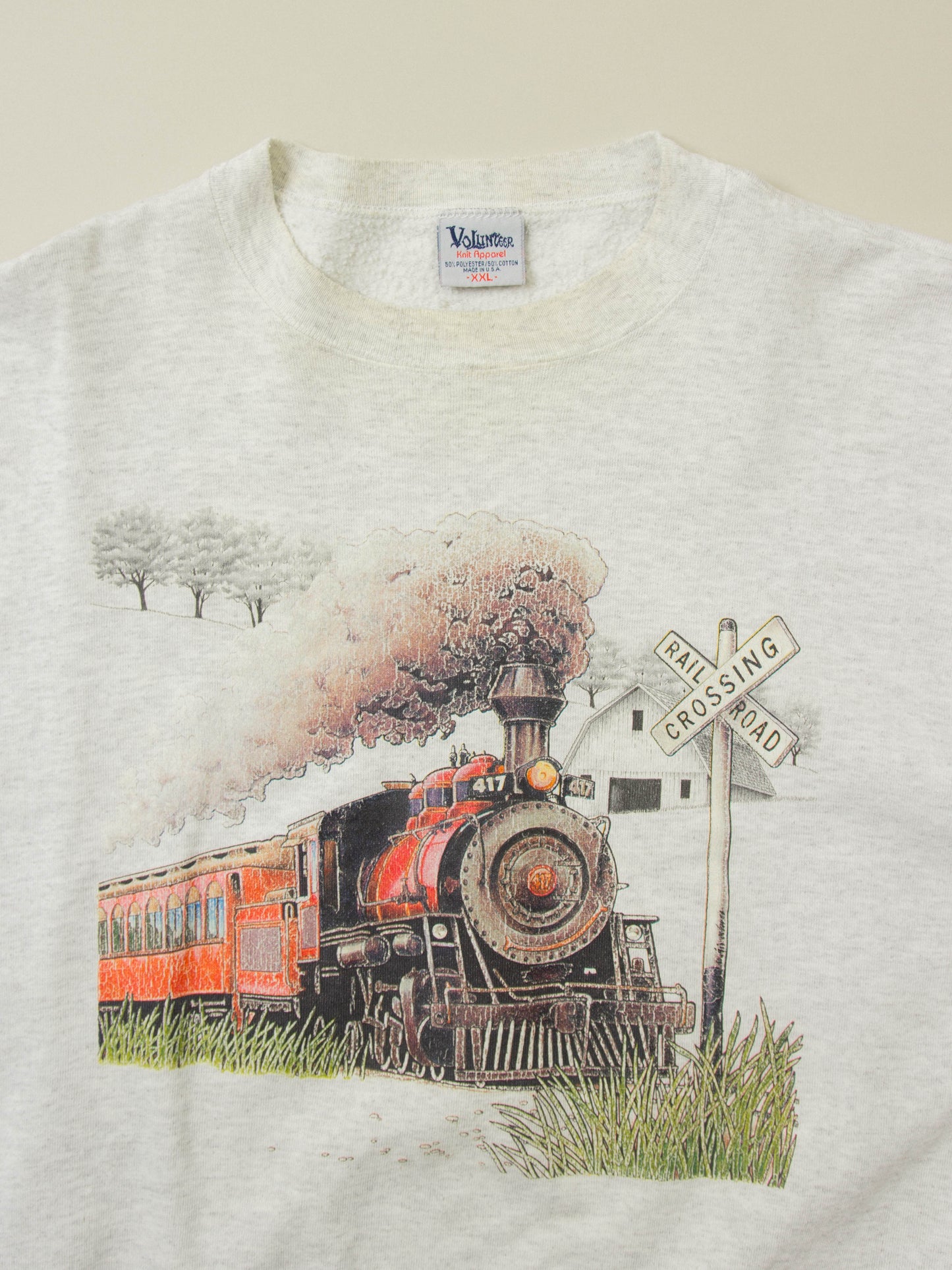 Vtg 1990s 'Rail Road' Sweatshirt - Made in USA (XXL)