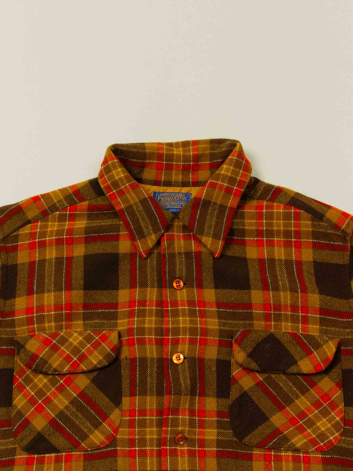 Vtg 1960s Pendleton Wool Flannel Shirt – Made in USA (M)