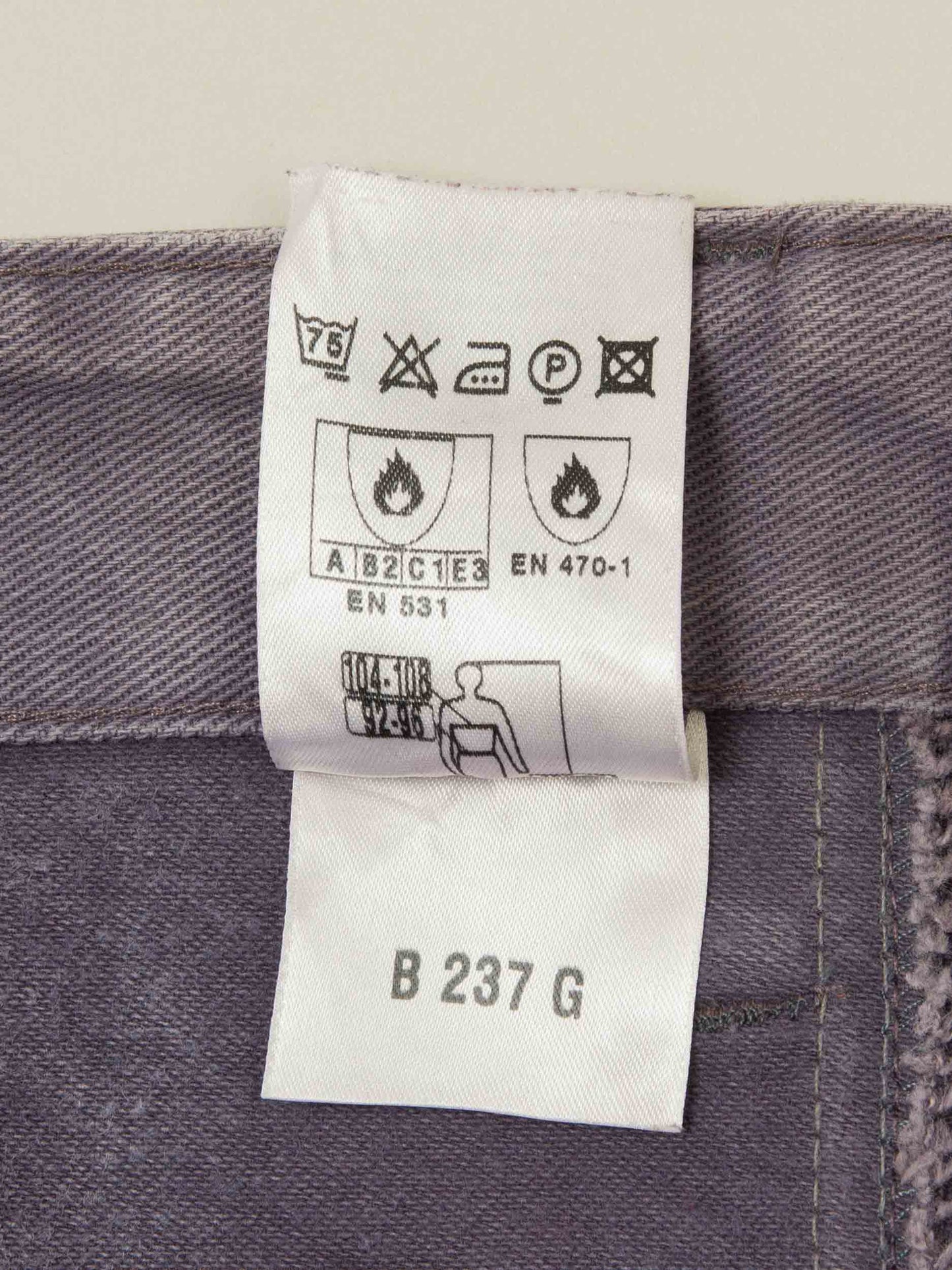 Vtg 1980s Flame Resistant Moleskin Work Trousers (38x30)