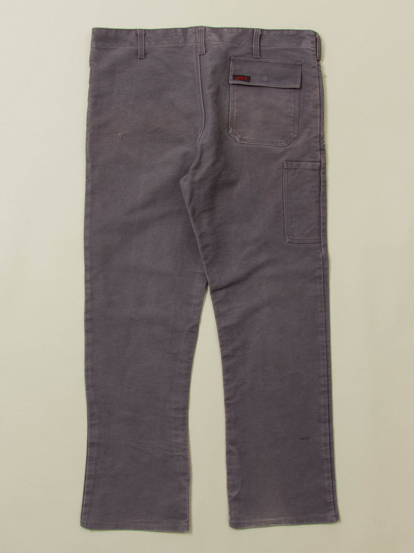 Vtg 1980s Flame Resistant Moleskin Work Trousers (38x30)